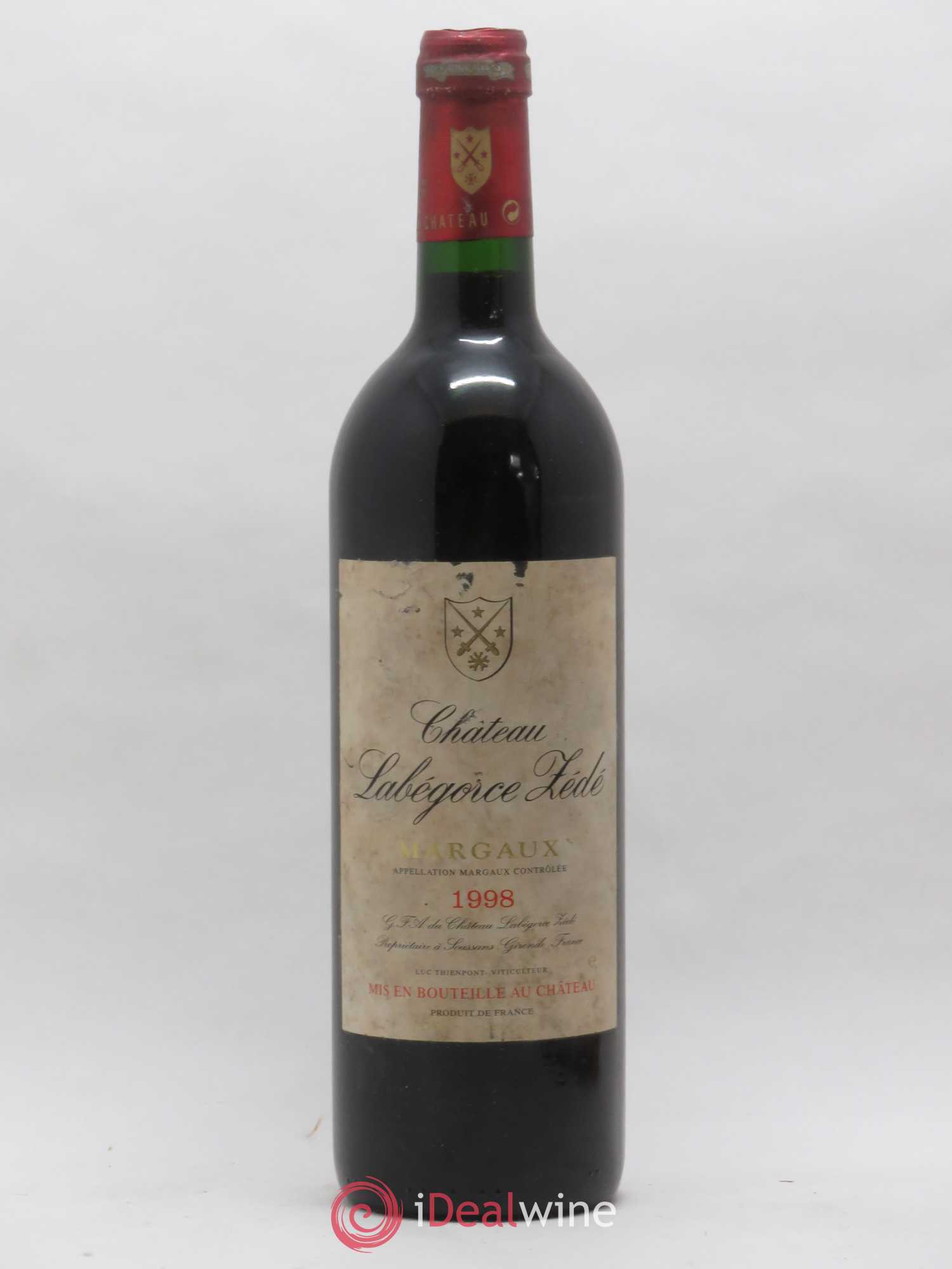 Château Labegorce Zédé Cru Bourgeois 1998 - Lot de 1 bouteille - 0