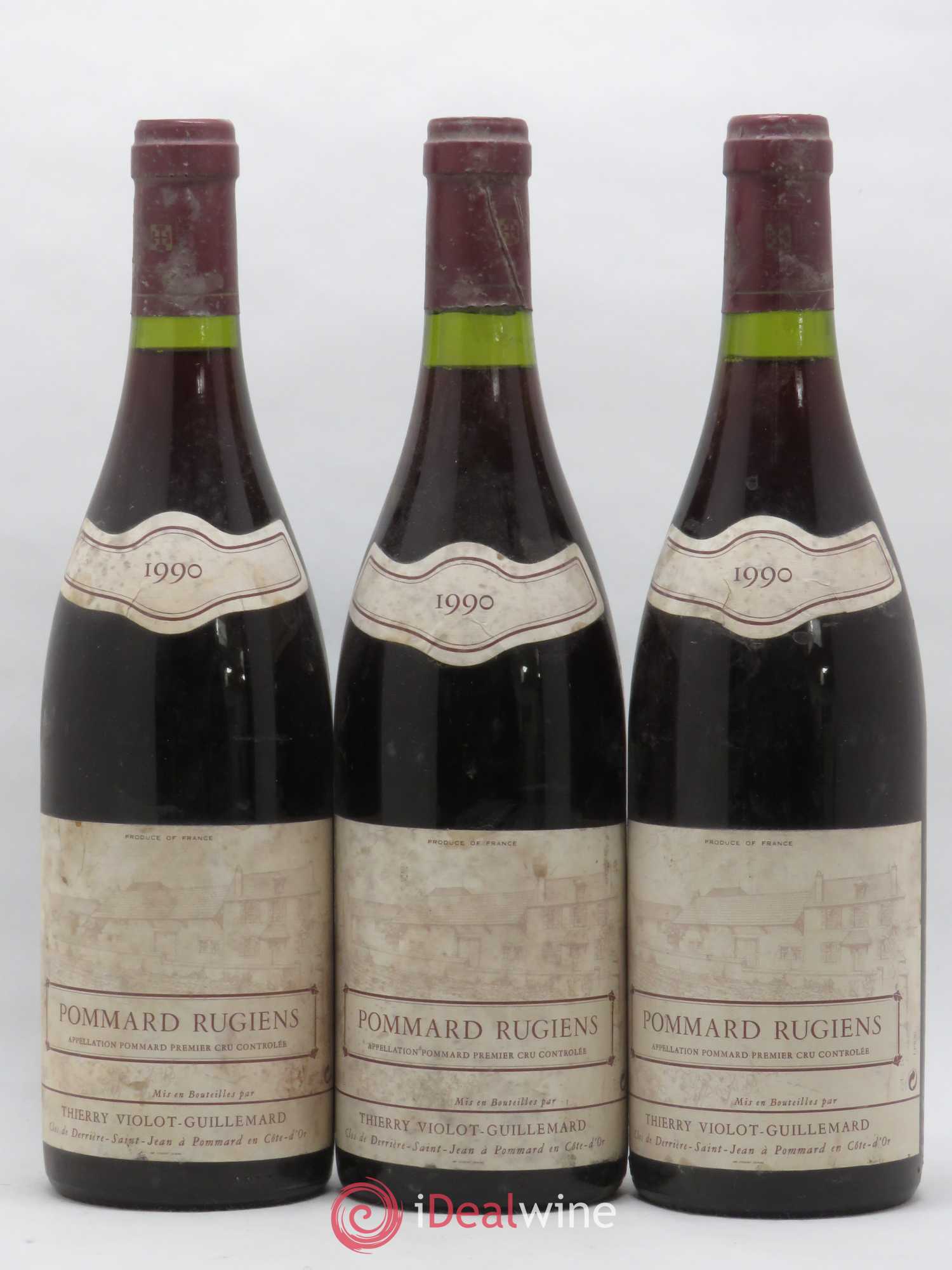 Pommard 1er Cru Les Rugiens Violot-Guillemard 1990 - Lot de 3 bouteilles - 0