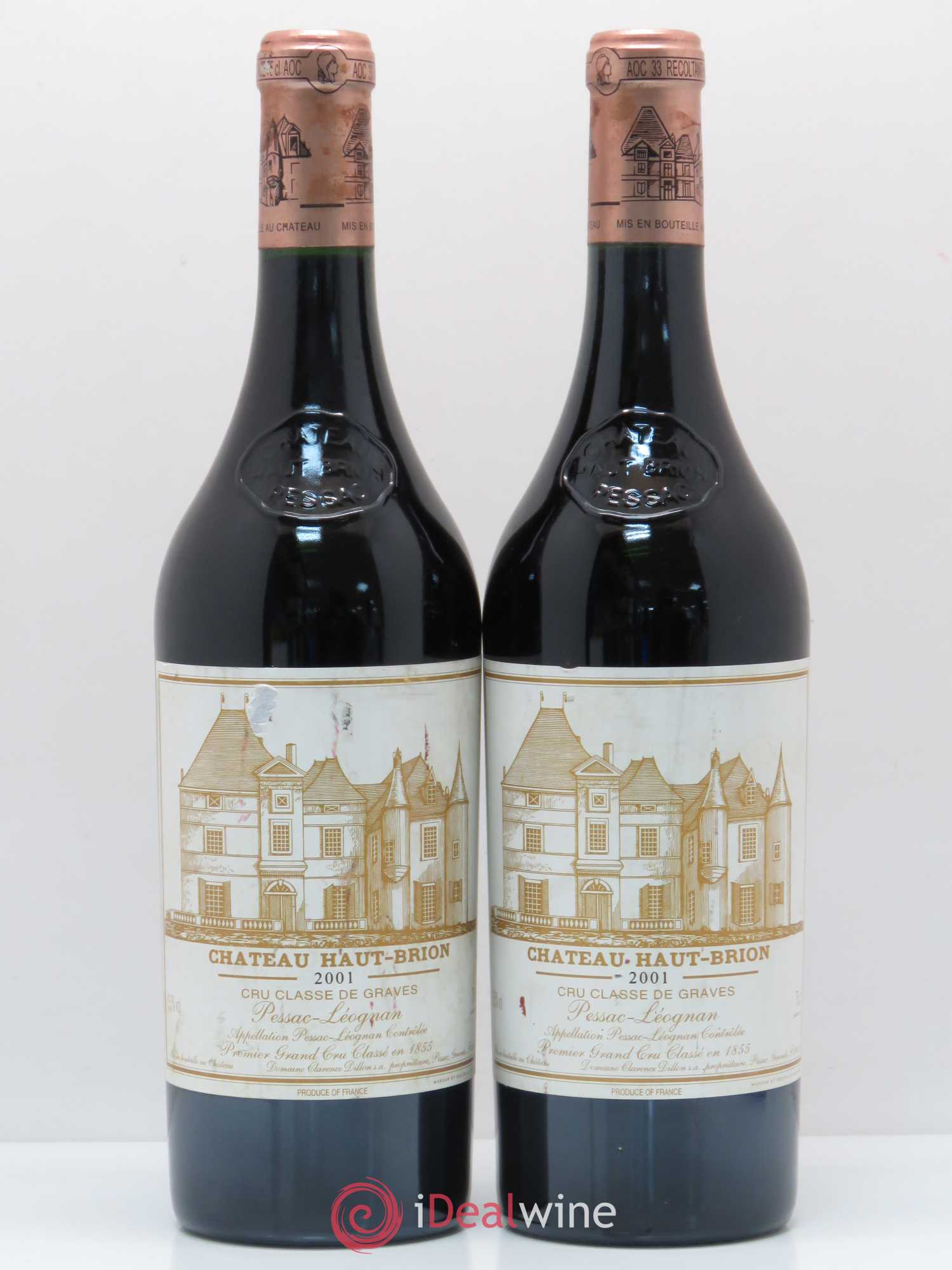 Château Haut Brion 1er Grand Cru Classé (sans prix de réserve) 2001 - Lot de 2 bouteilles - 0