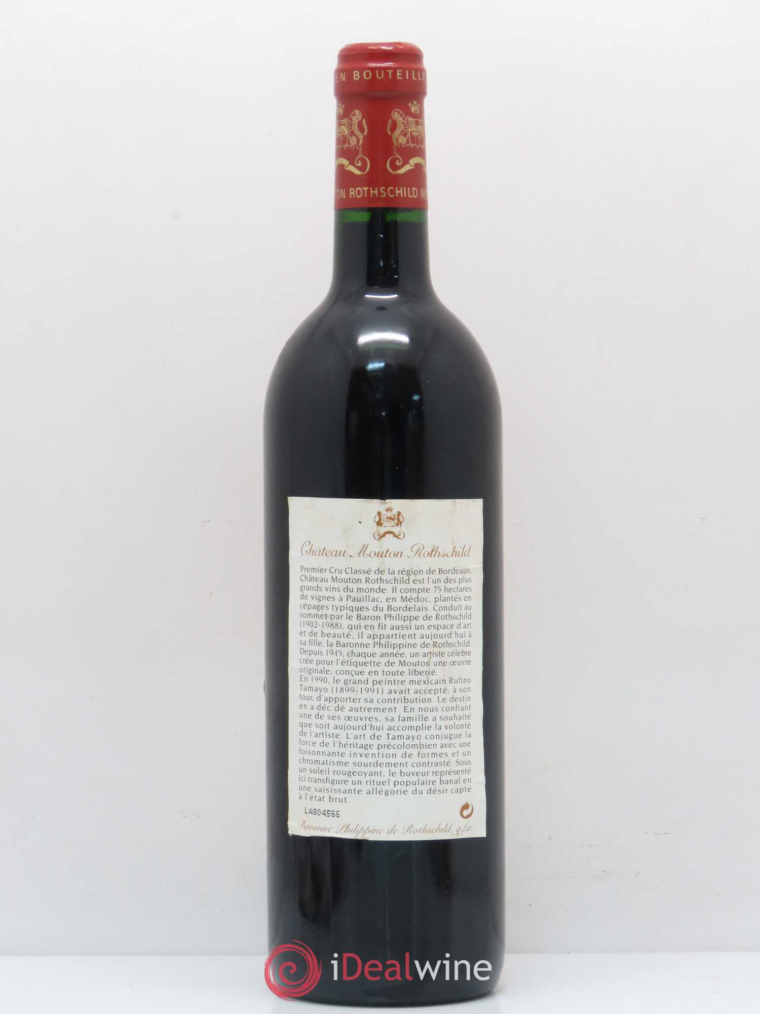 Château Mouton Rothschild 1er Grand Cru Classé 1998 - Lot de 1 bouteille - 1
