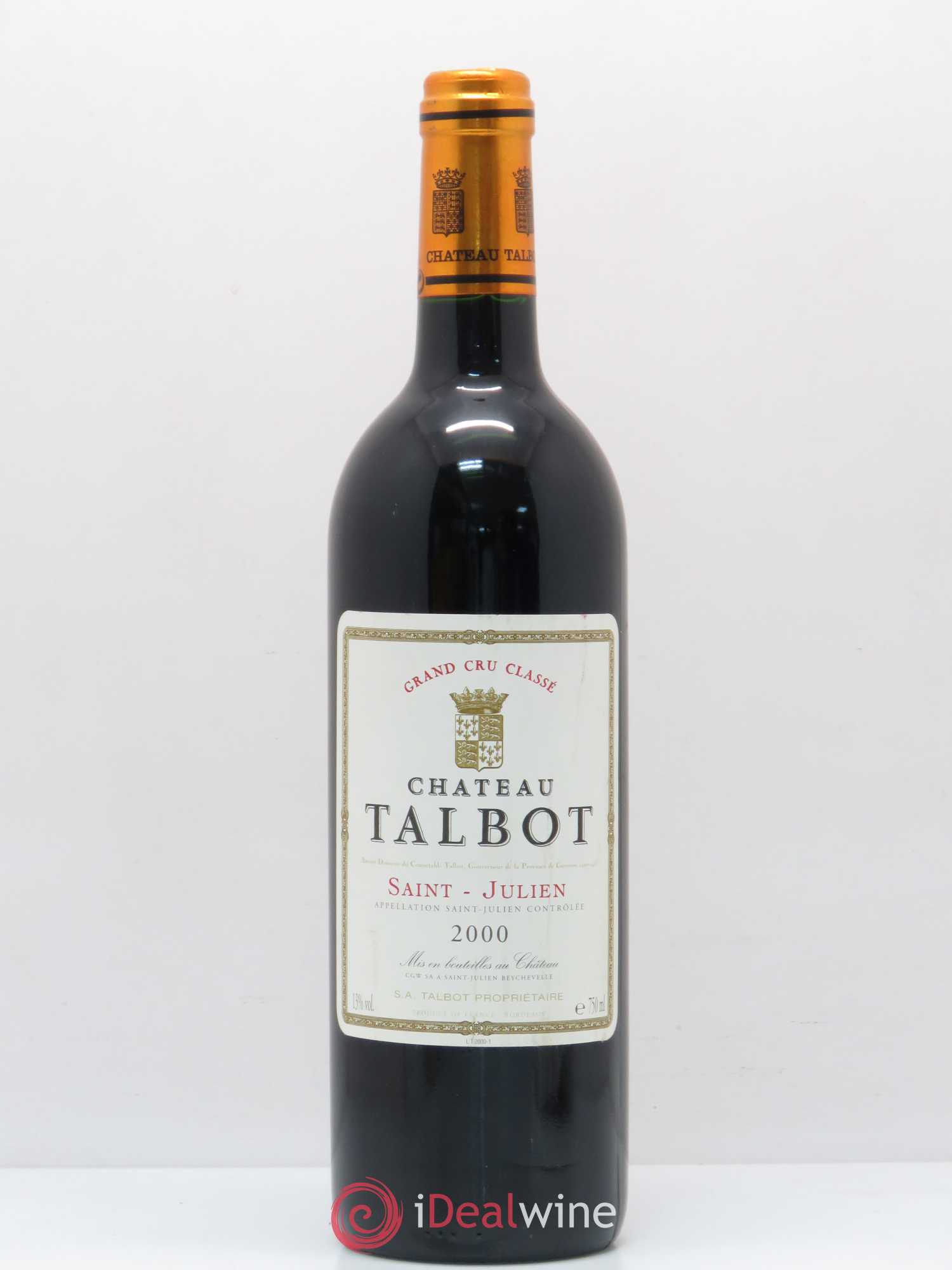 Château Talbot 4ème Grand Cru Classé 2000 - Lot de 1 bouteille - 0
