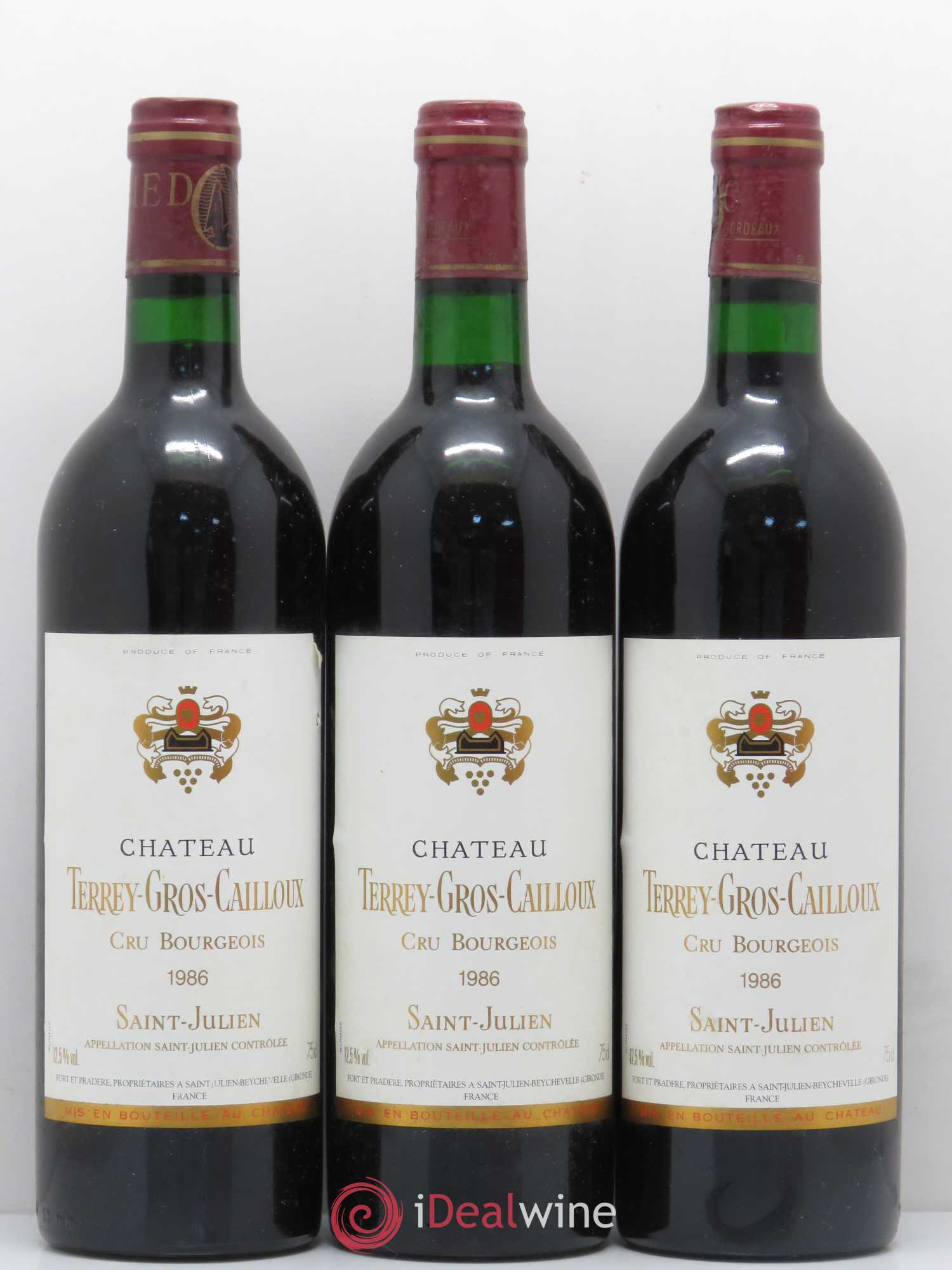 Château Terrey Gros Cailloux Cru Bourgeois 1986 - Lot de 6 bouteilles - 1