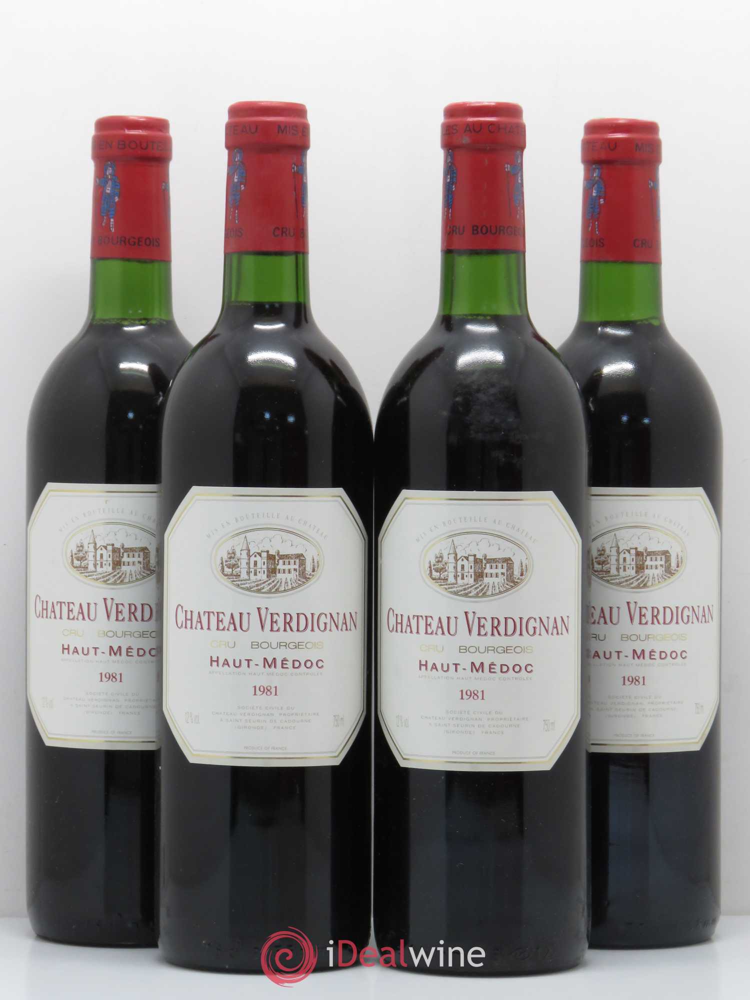 Château Verdignan Cru Bourgeois 1981 - Lot de 4 bouteilles - 0