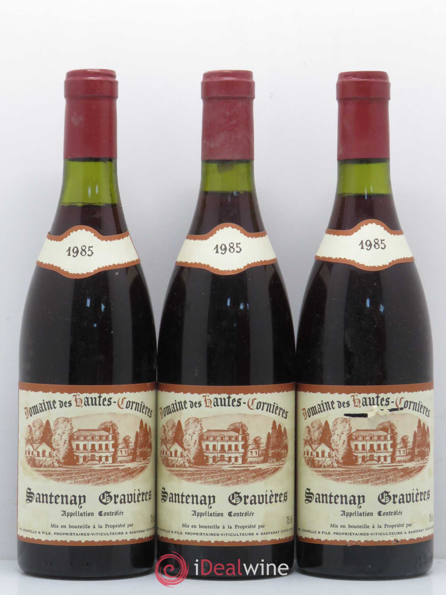 Santenay Gravières Domaine des Hautes Cornières - Chapelle et Fils 1985 - Posten von 3 Flaschen - 0