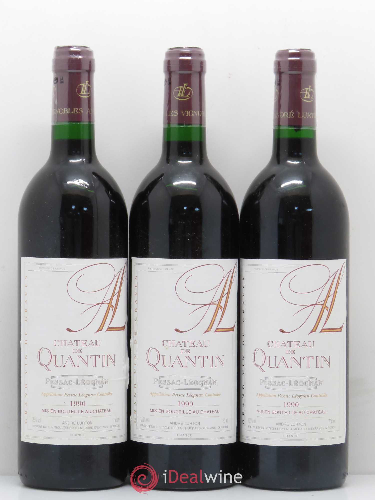Pessac-Léognan Château de Quantin 1990 - Posten von 3 Flaschen - 0