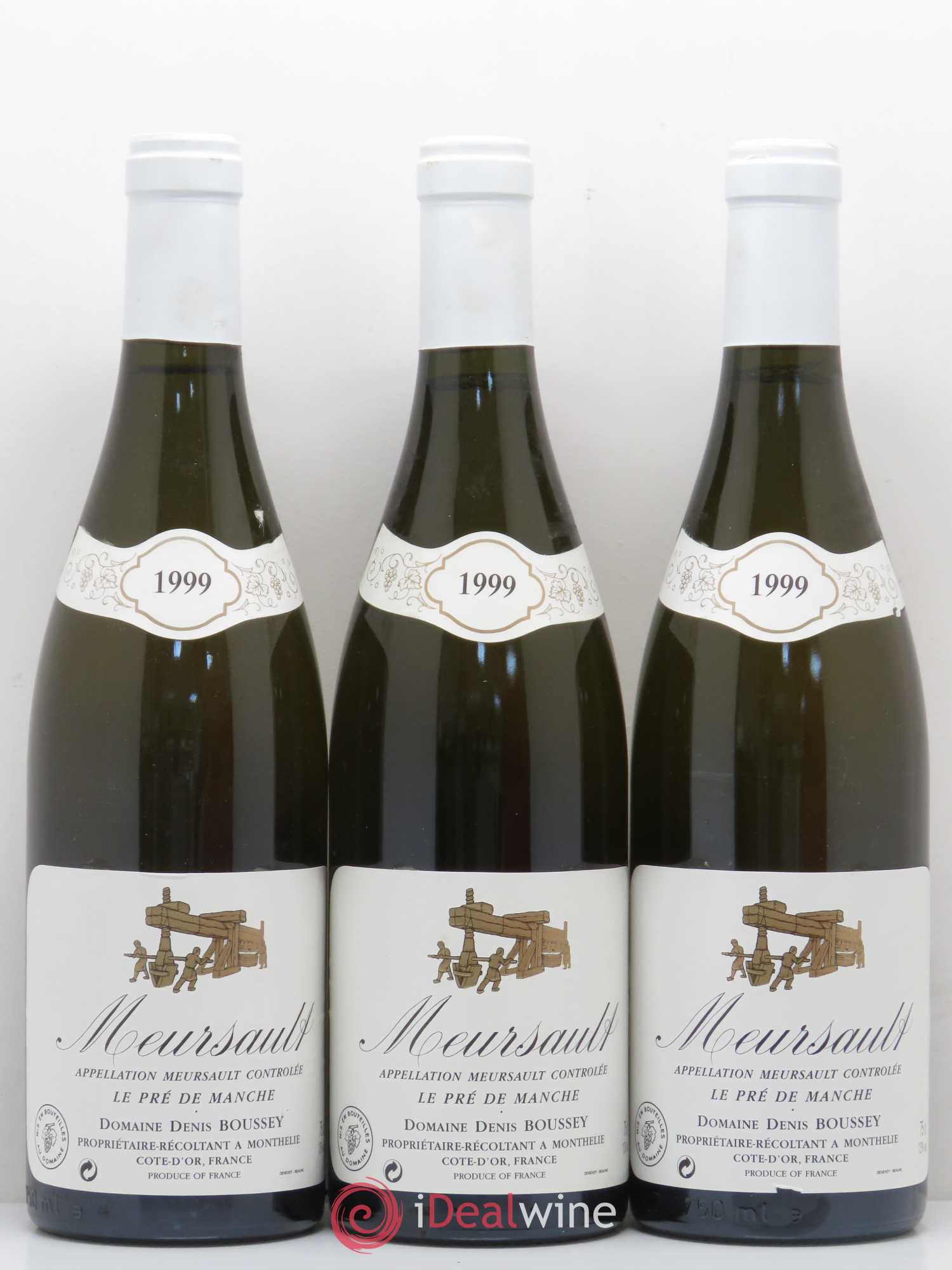 Meursault Le Pré de Manche - Domaine Denis Boussey 1999 - Posten von 3 Flaschen - 0