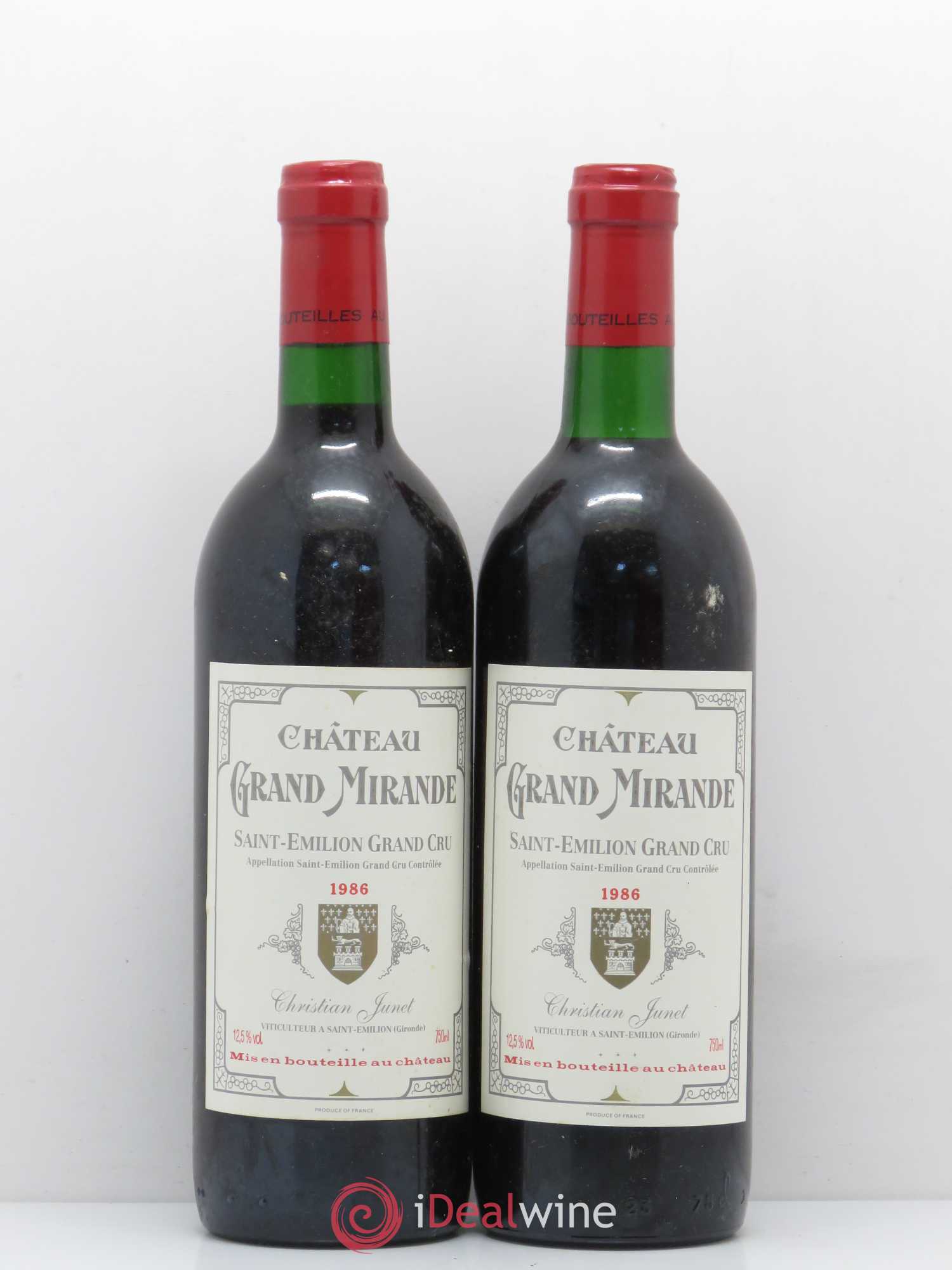 Saint-Émilion Château Grand Mirande 1986 - Posten von 2 Flaschen - 0