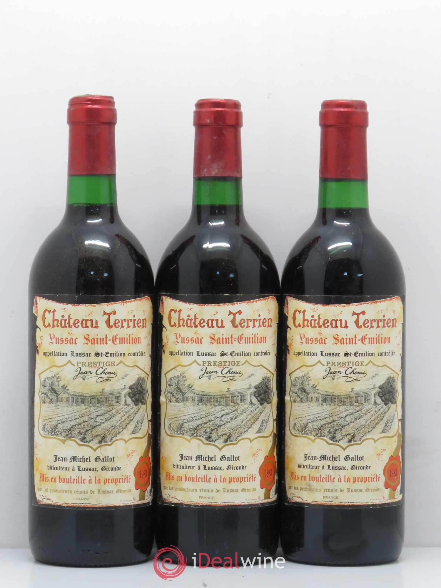 Bordeaux Lussac Saint-Emilion Château Terrien 1983 - Posten von 6 Flaschen - 1
