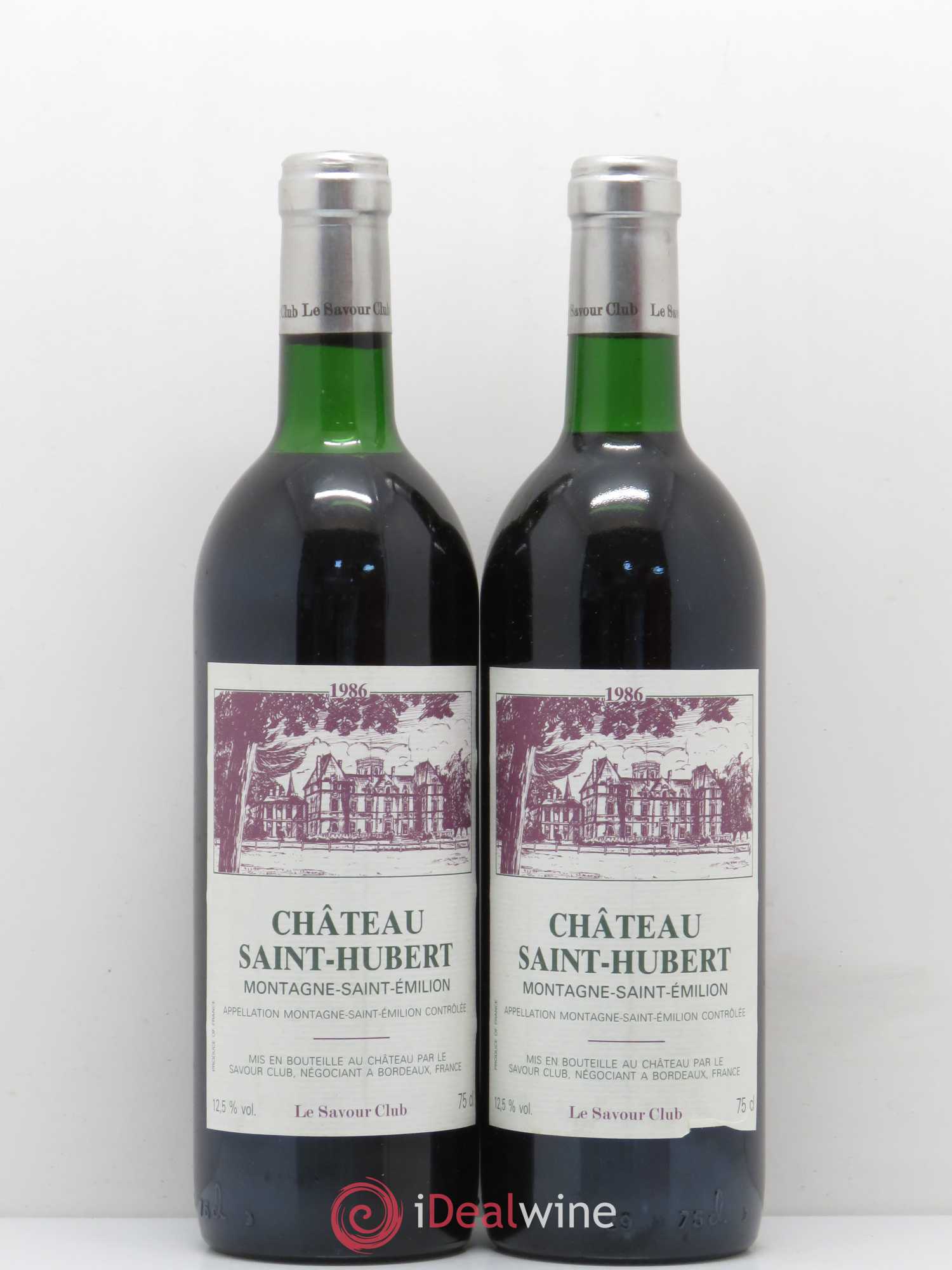 Bordeaux Montagne Saint-émilion Château Saint Hubert (sans prix de réserve) 1986 - Posten von 2 Flaschen - 0
