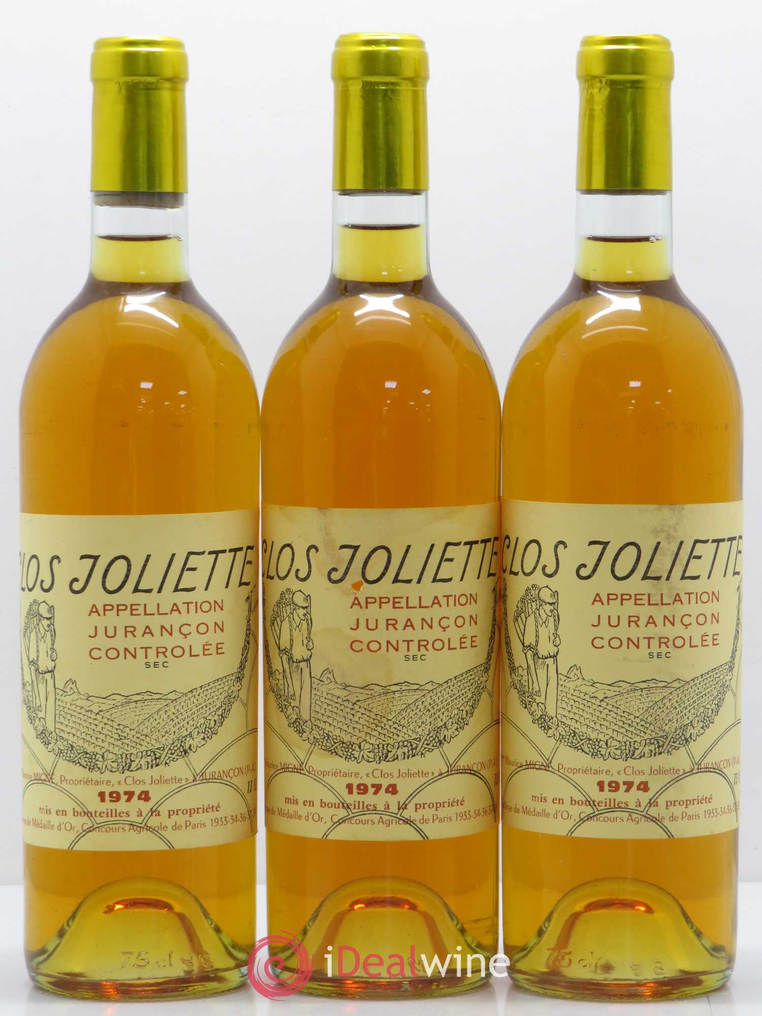 Jurançon Sec Clos de la Joliette 1974 - Posten von 6 Flaschen - 1