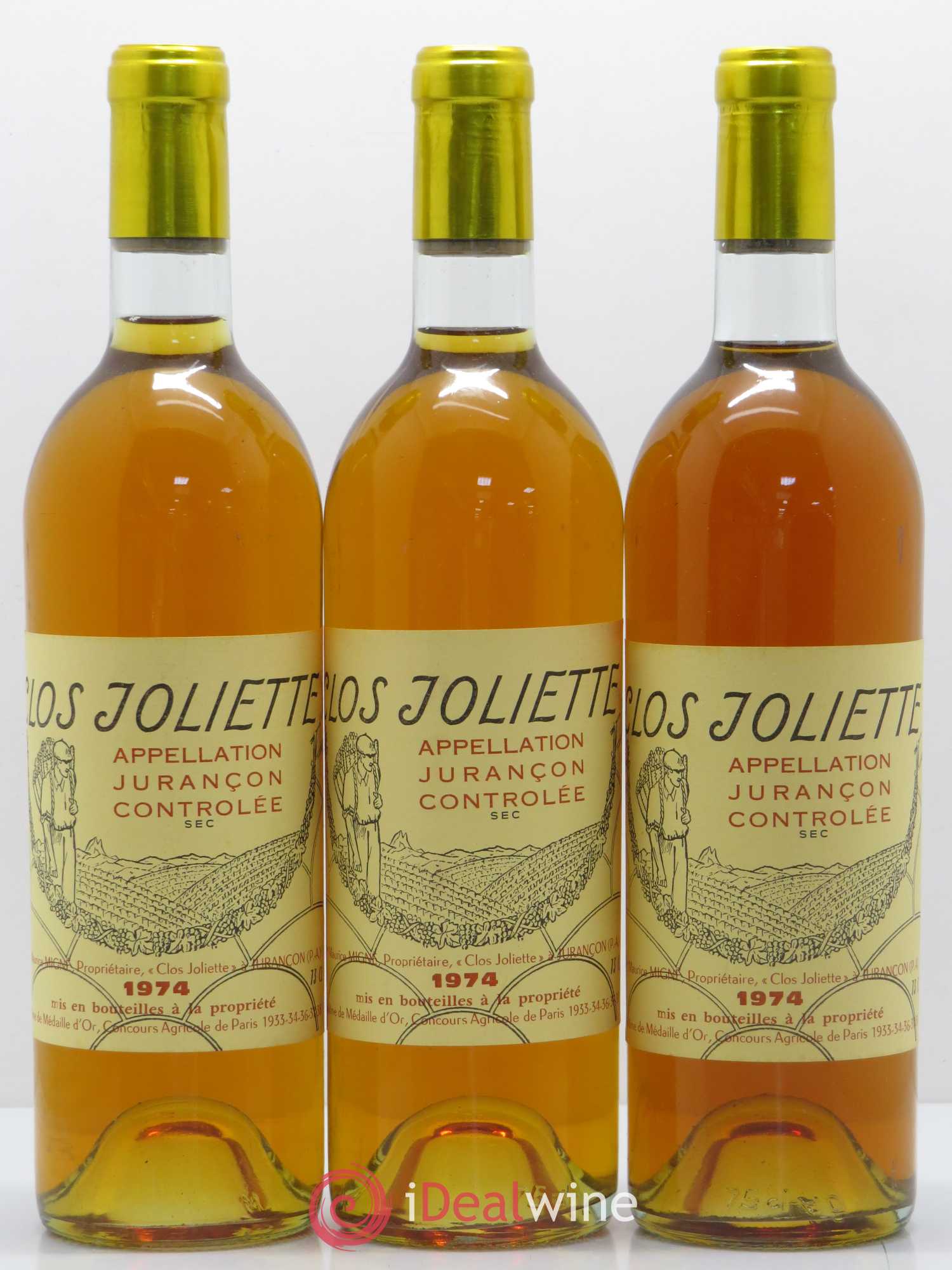 Jurançon Sec Clos de la Joliette 1974 - Posten von 6 Flaschen - 2