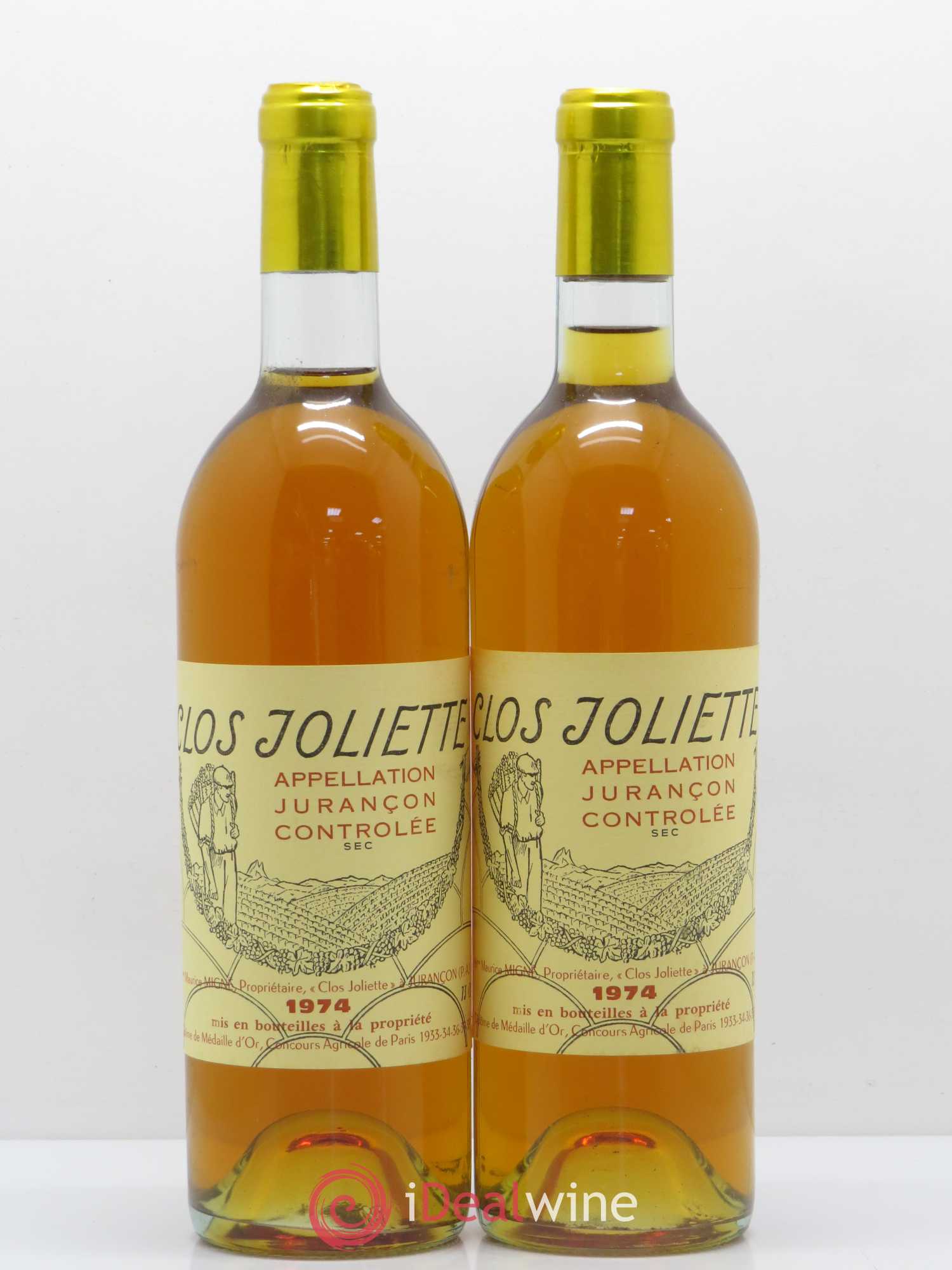 Jurançon Sec Clos de la Joliette 1974 - Posten von 2 Flaschen - 0