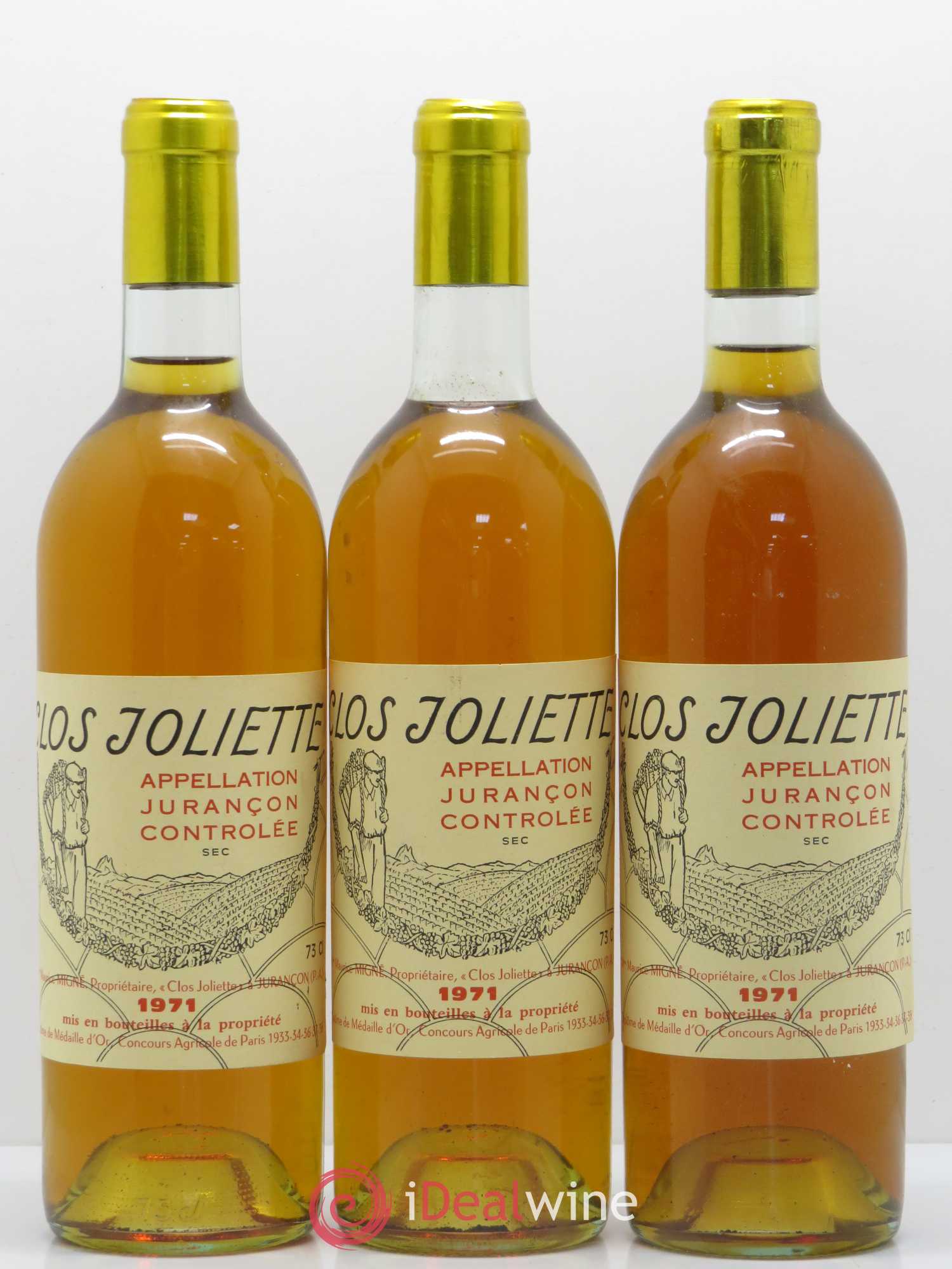 Jurançon Sec Clos de la Joliette 1971 - Posten von 6 Flaschen - 1