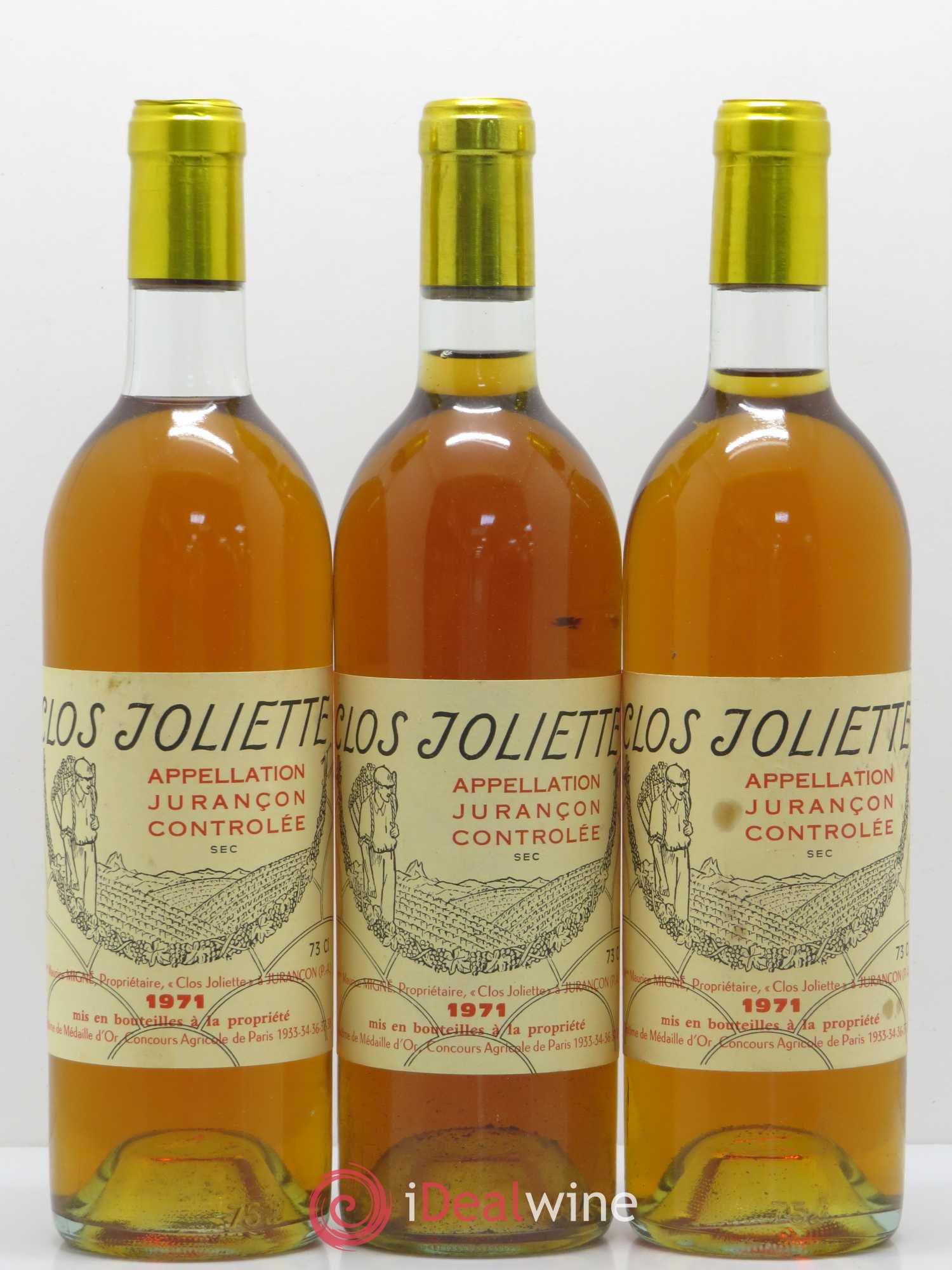 Jurançon Sec Clos de la Joliette 1971 - Posten von 6 Flaschen - 2