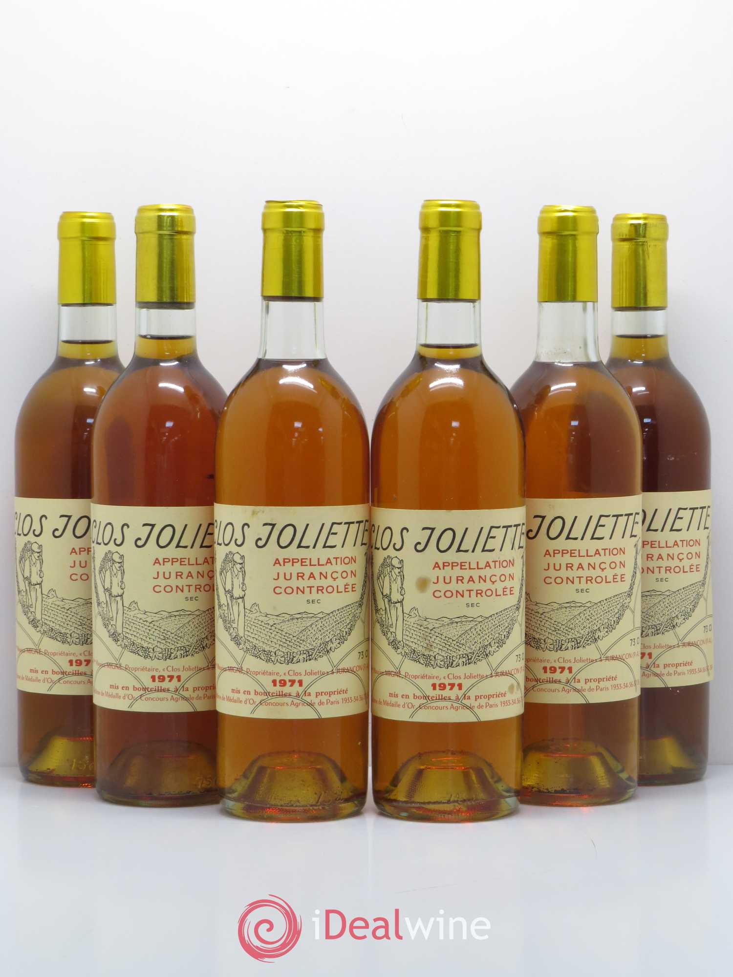 Jurançon Sec Clos de la Joliette 1971 - Posten von 6 Flaschen - 0