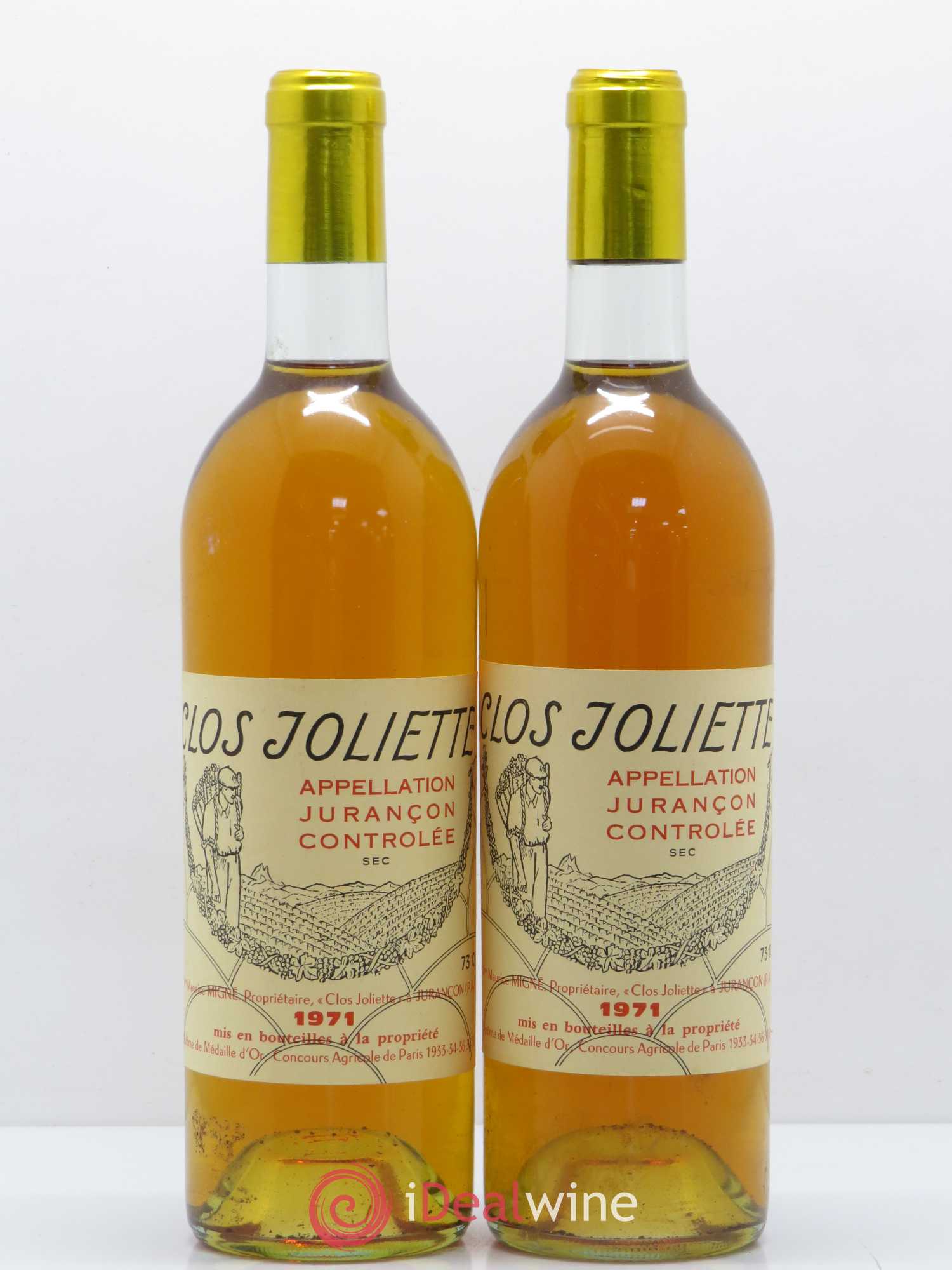 Jurançon Sec Clos de la Joliette 1971 - Posten von 2 Flaschen - 0
