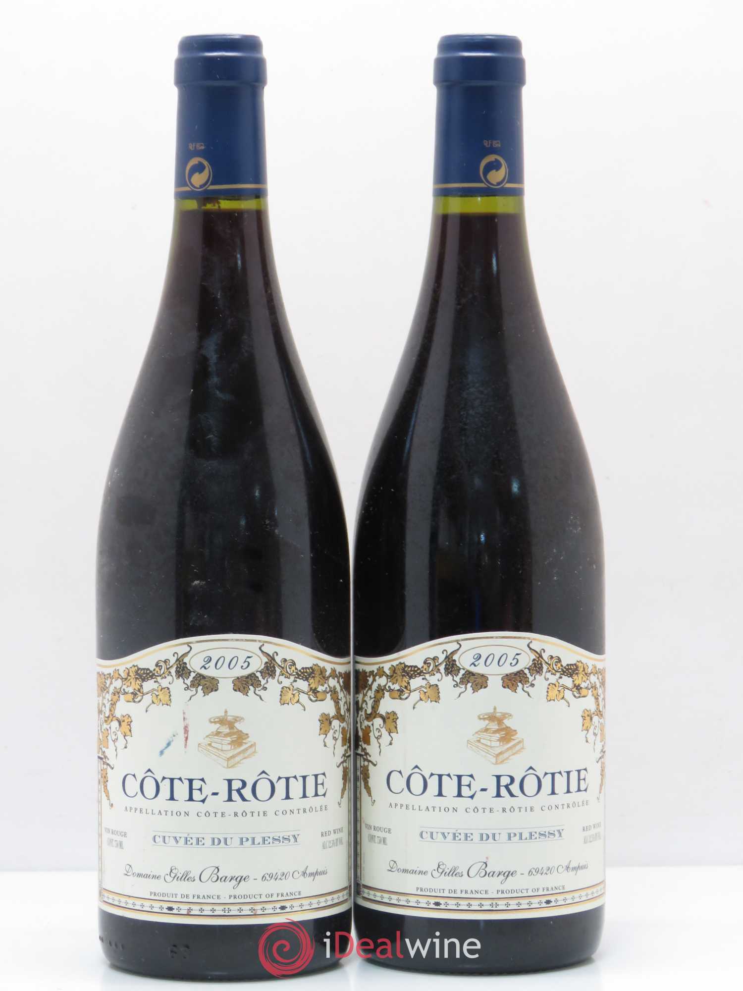 Côte-Rôtie Cuvée du Plessy Gilles Barge 2005 - Posten von 2 Flaschen - 0