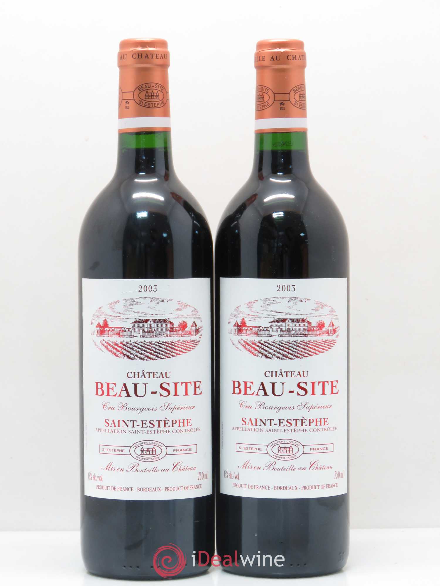 Château Beau Site Cru Bourgeois 2003 - Lot de 2 bouteilles - 0