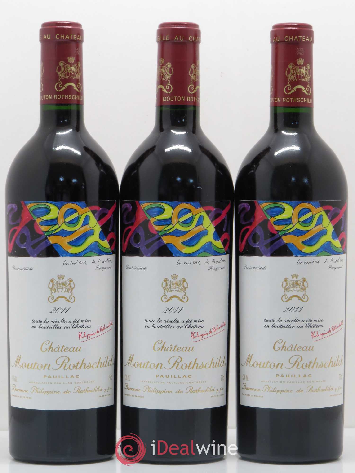 Château Mouton Rothschild 1er Grand Cru Classé 2011 - Lot de 3 bouteilles - 0