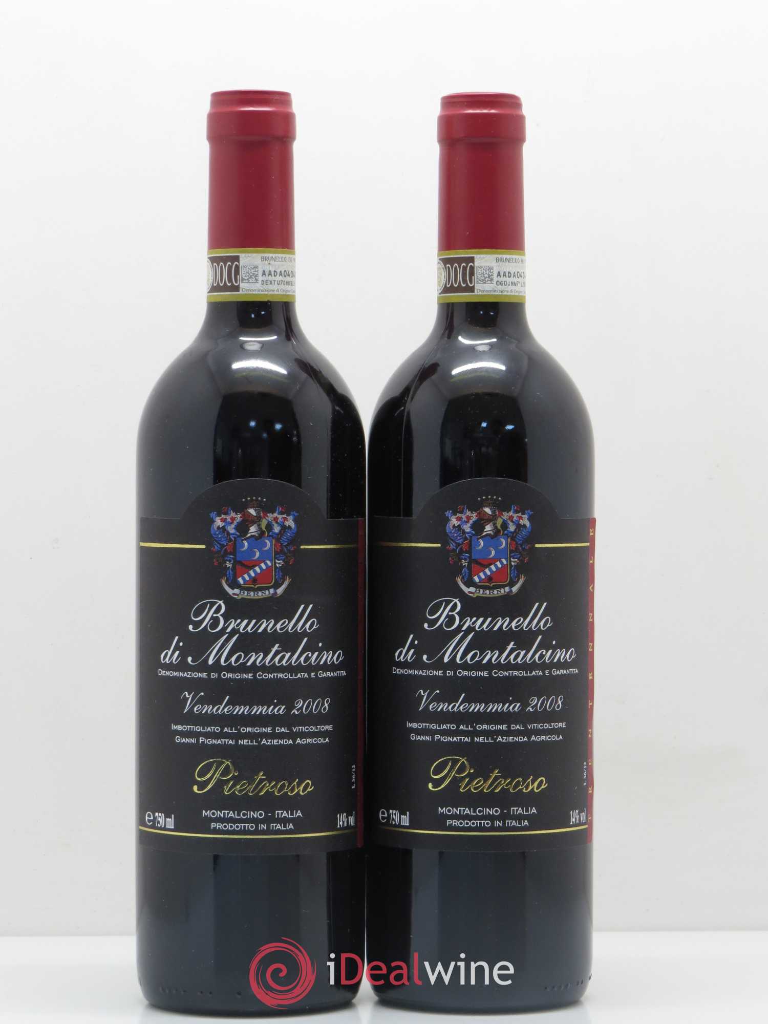 Brunello di Montalcino Pietroso 2008 - Lot de 2 bouteilles - 0