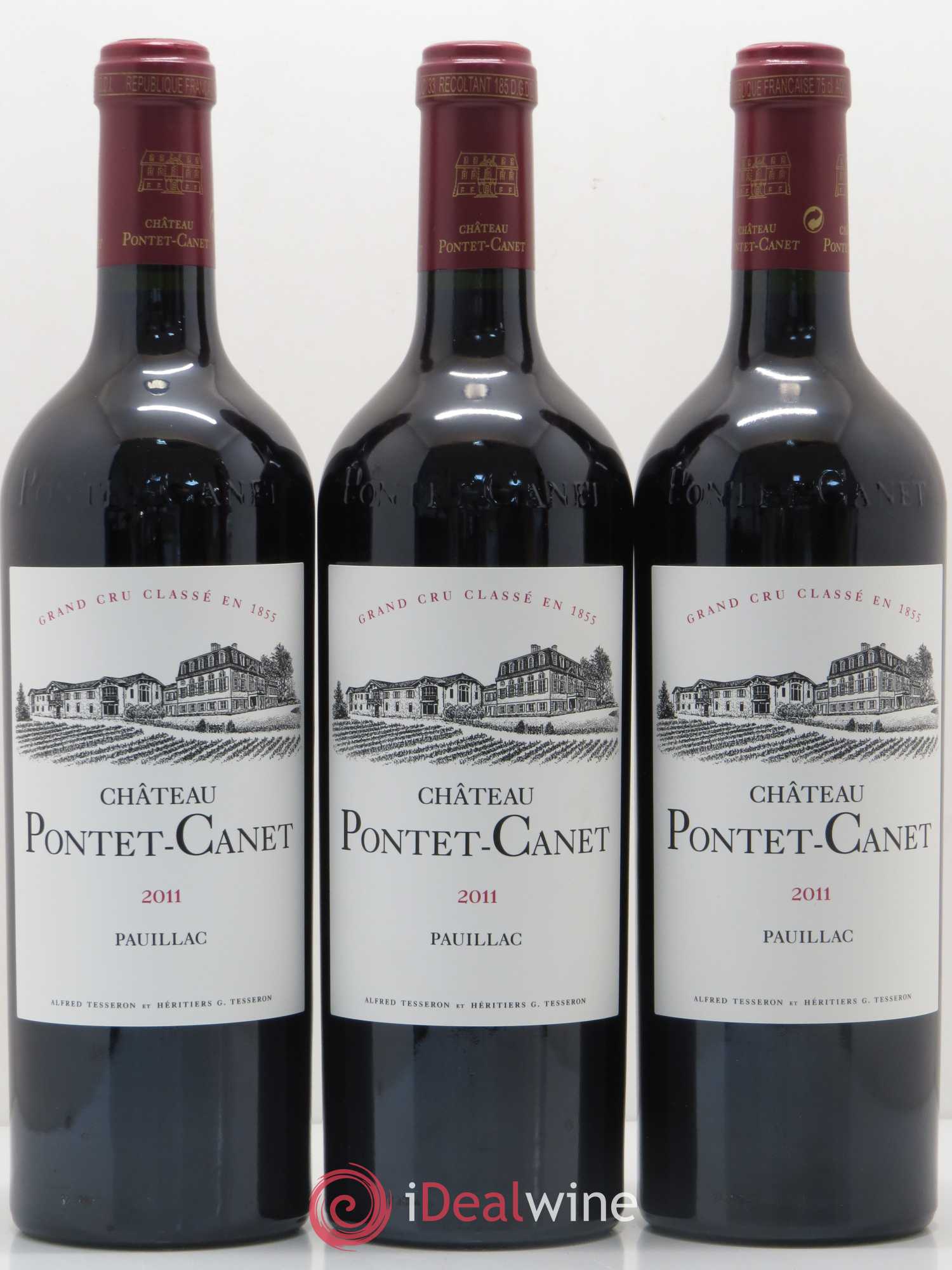 Château Pontet Canet 5ème Grand Cru Classé 2011 - Lot de 3 bouteilles - 0