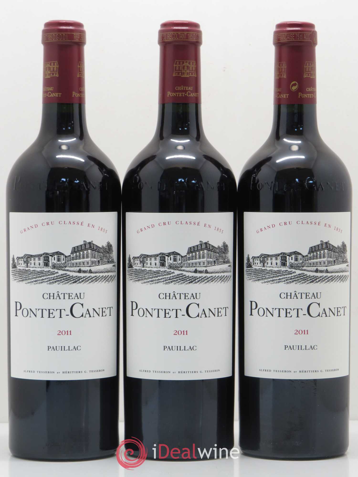 Château Pontet Canet 5ème Grand Cru Classé 2011 - Lot de 3 bouteilles - 0