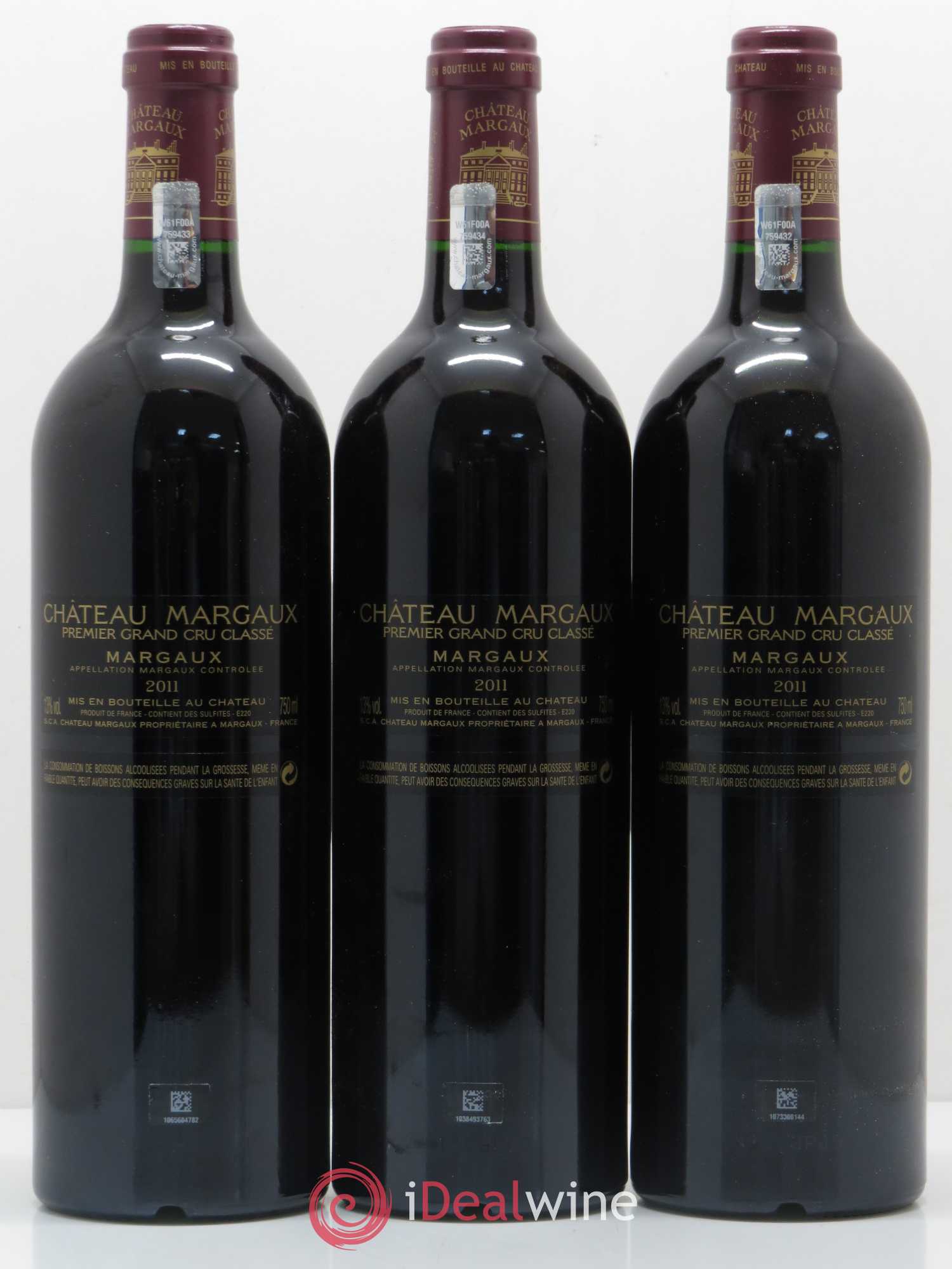 Château Margaux 1er Grand Cru Classé 2011 - Lot de 3 bouteilles - 1