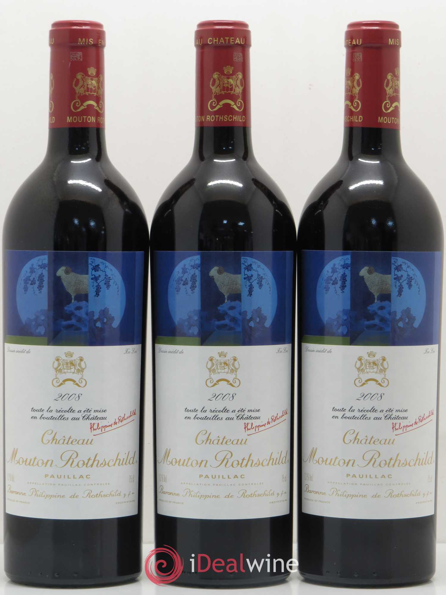 Château Mouton Rothschild 1er Grand Cru Classé 2008 - Lot de 6 bouteilles - 1