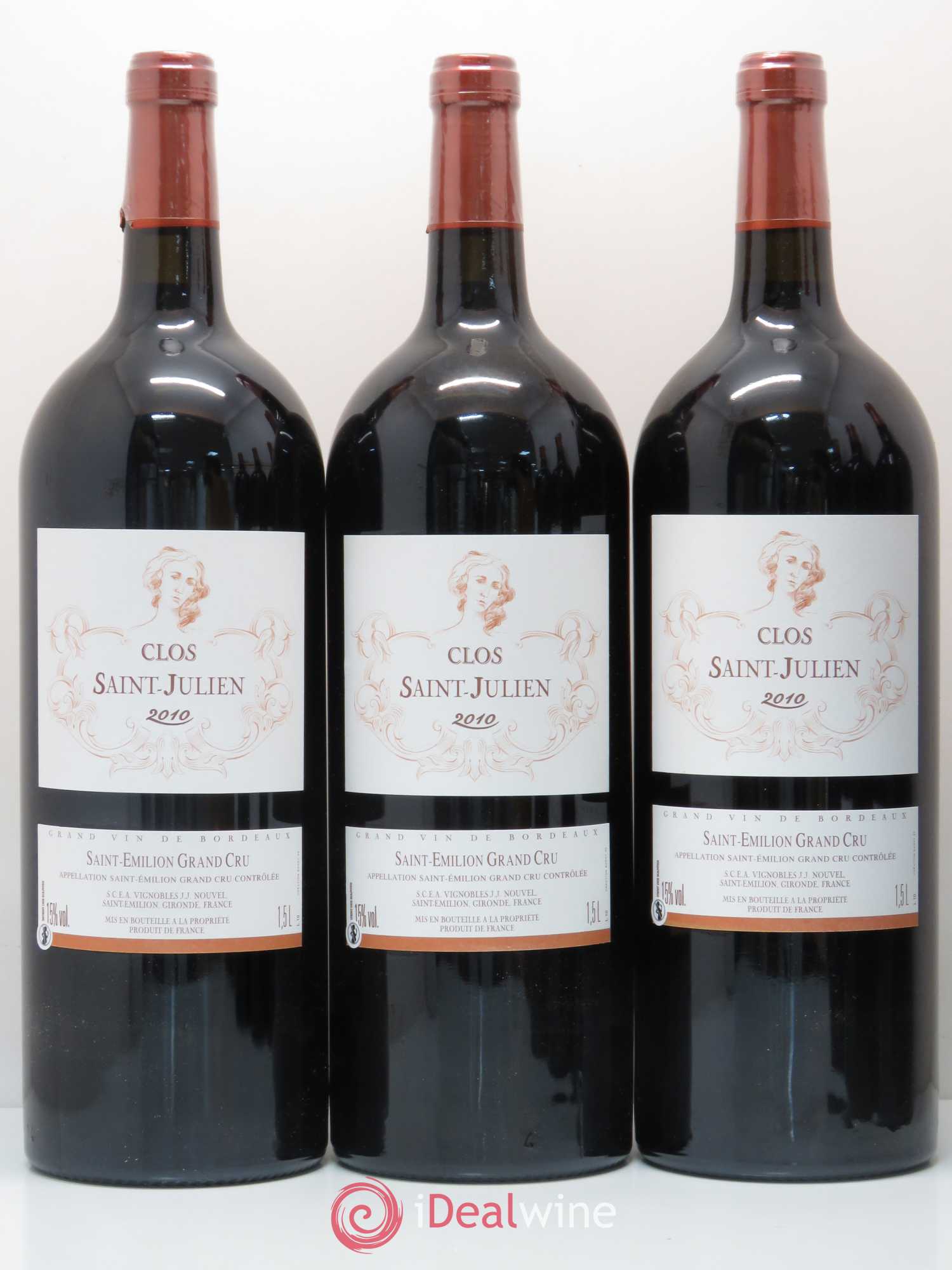Saint-Émilion Clos Saint Julien 2010 - Lot de 6 magnums - 1