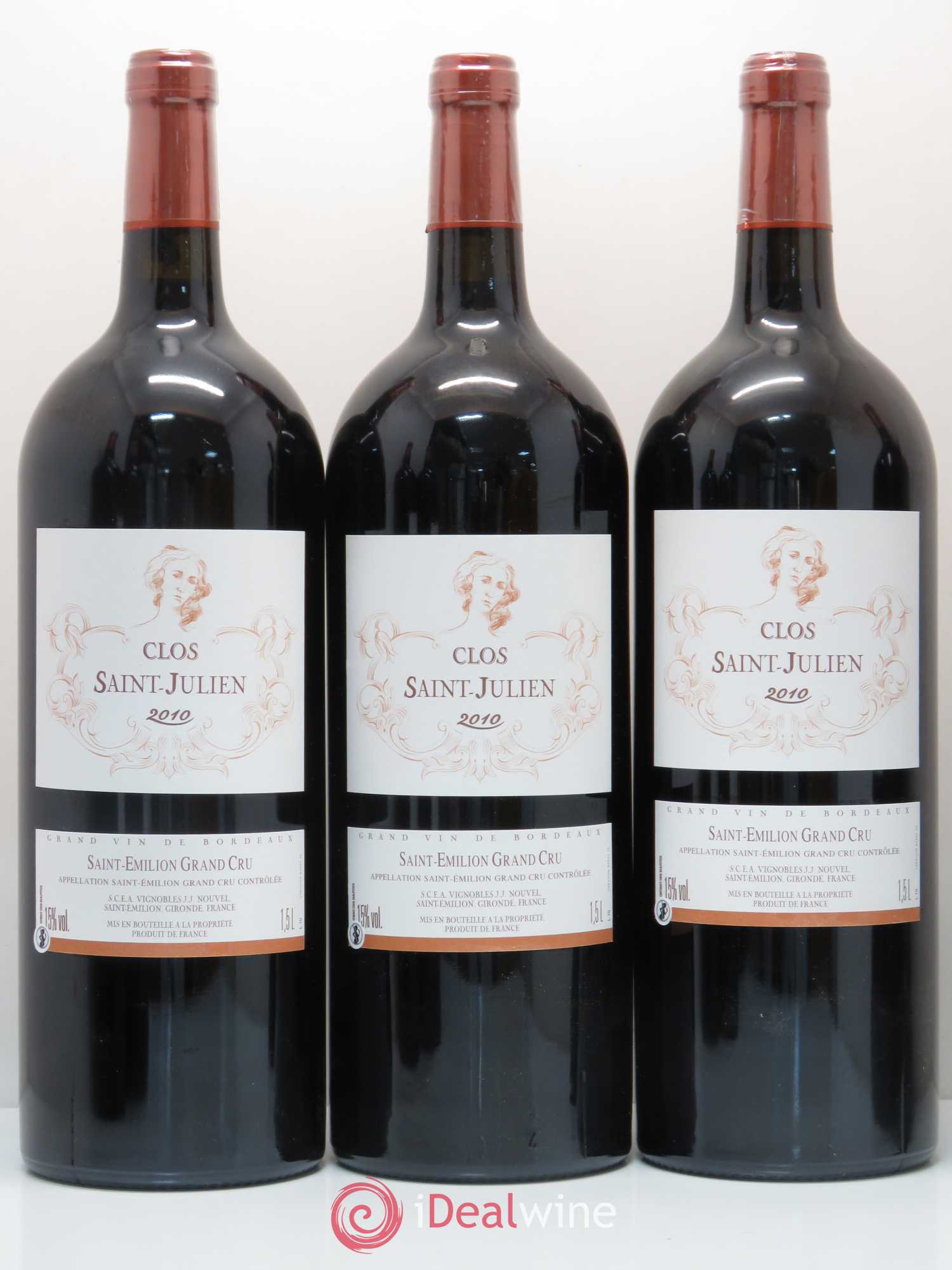Saint-Émilion Clos Saint Julien 2010 - Lot de 6 magnums - 2