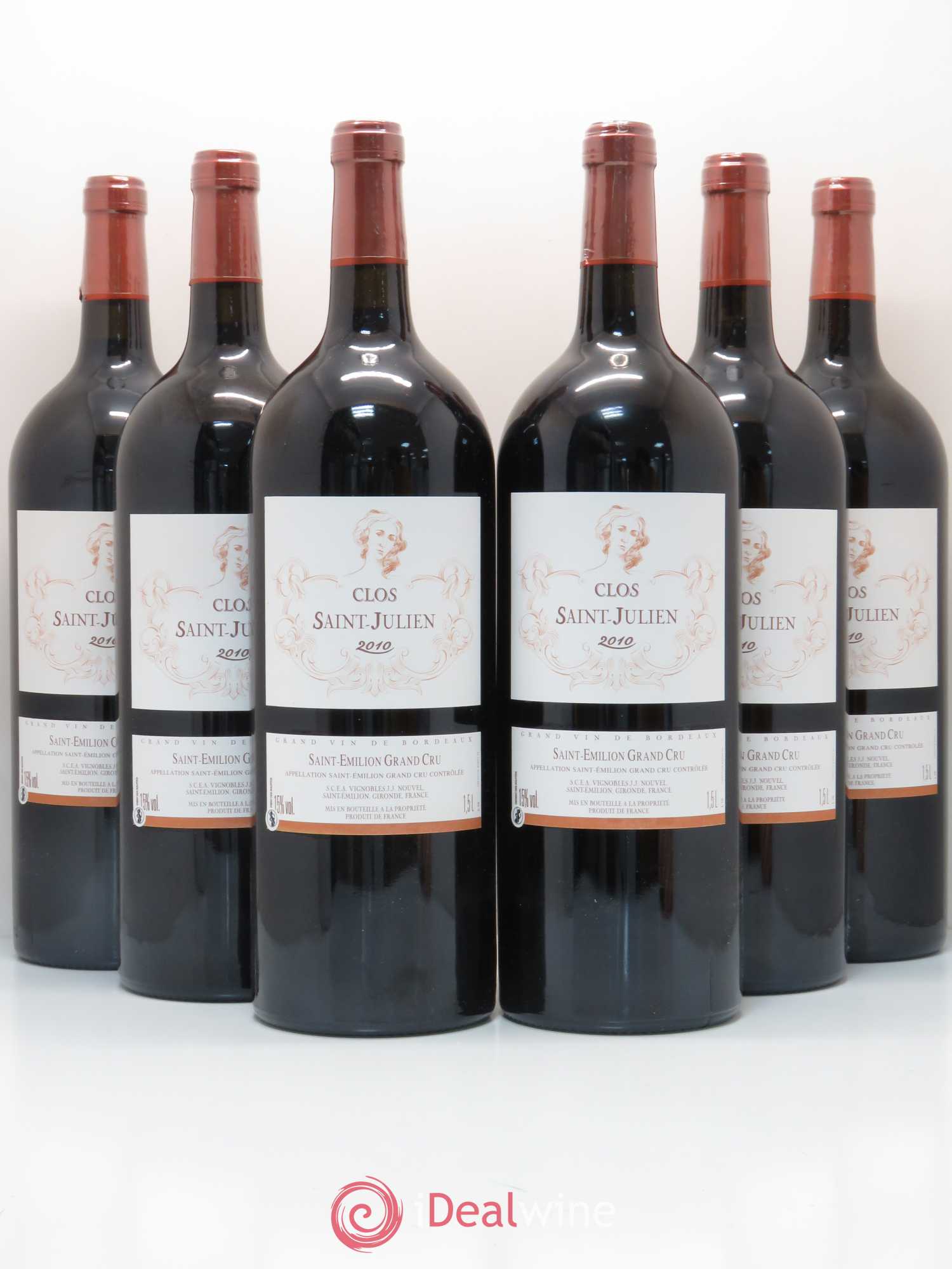 Saint-Émilion Clos Saint Julien 2010 - Lot de 6 magnums - 0