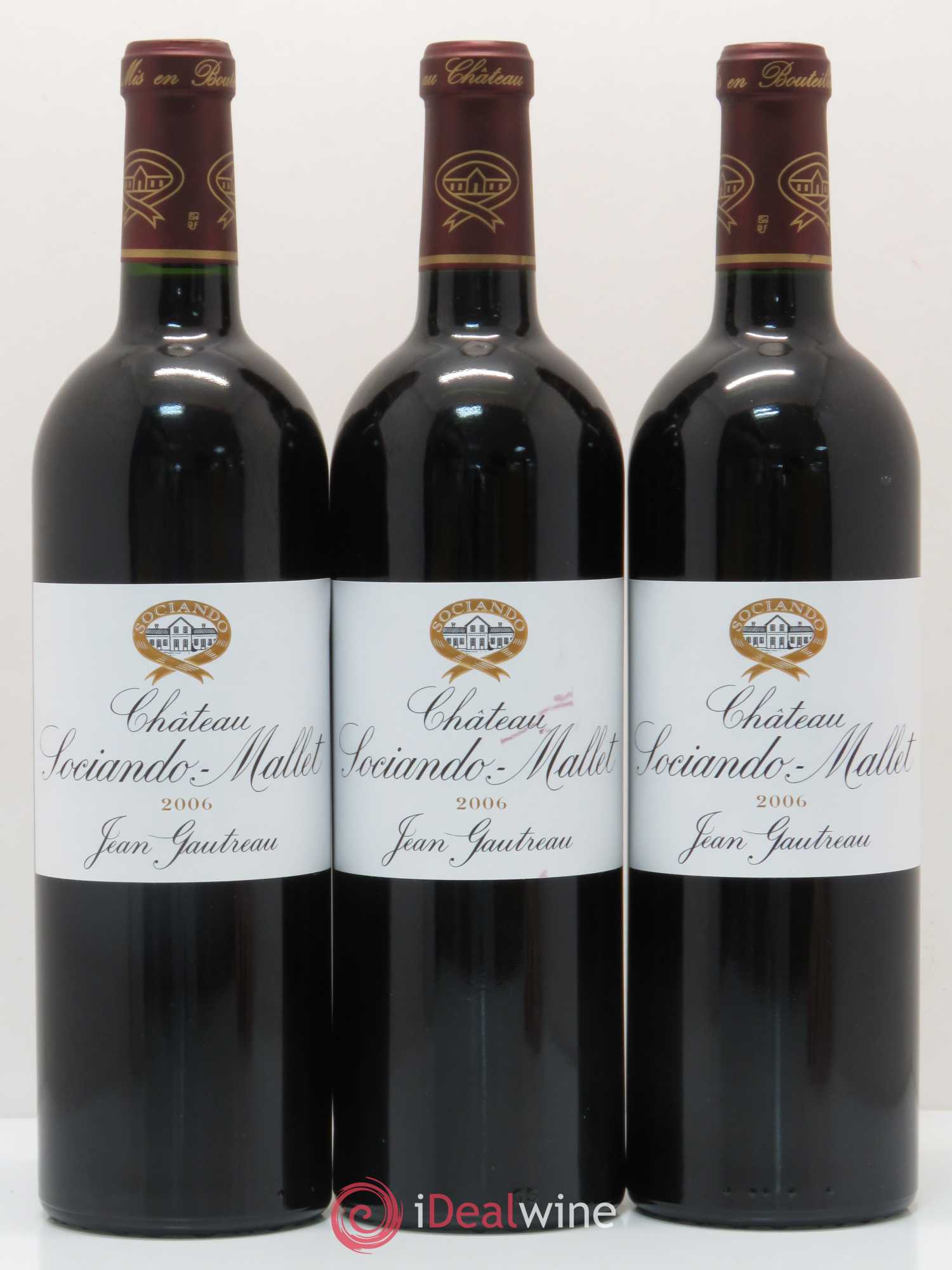 Château Sociando Mallet 2006 - Lot de 3 bouteilles - 0