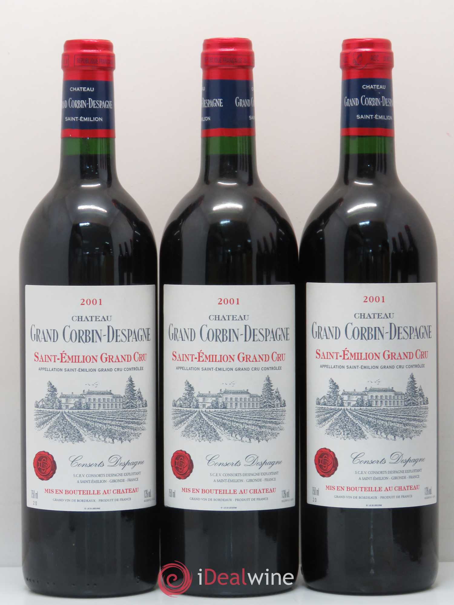 Château Grand Corbin Grand Cru Classé Grand Corbin Despagne  2001 - Lot de 6 bouteilles - 1