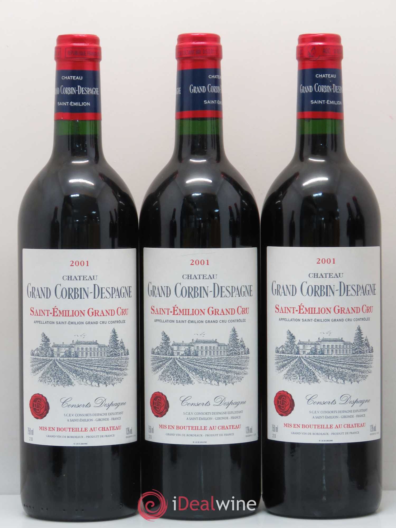 Château Grand Corbin Grand Cru Classé Grand Corbin Despagne  2001 - Lot de 6 bouteilles - 2