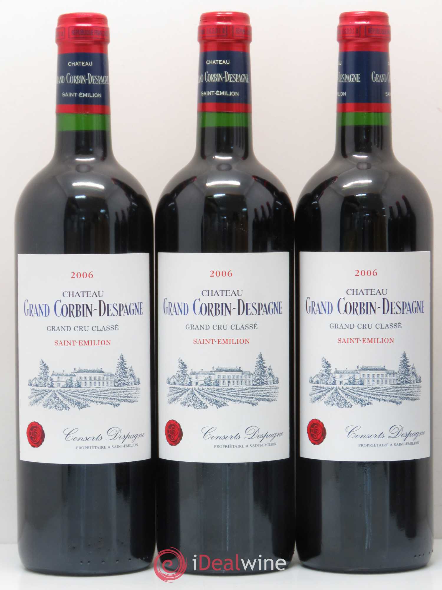 Château Grand Corbin Despagne Grand Cru Classé 2006 - Lot de 6 bouteilles - 1