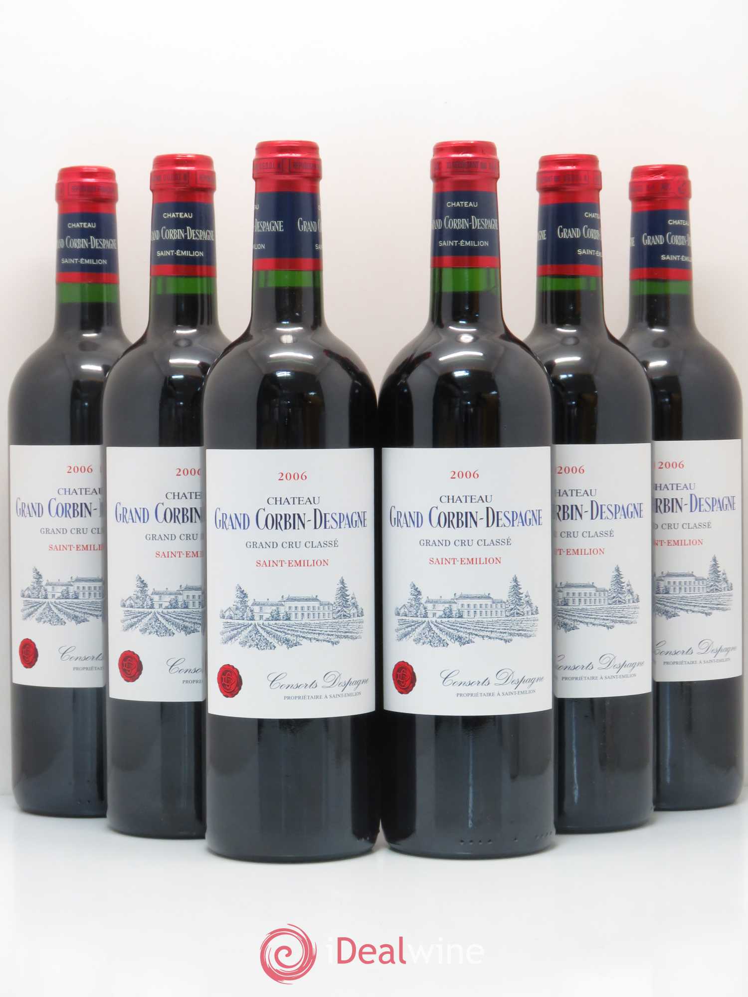Château Grand Corbin Despagne Grand Cru Classé 2006 - Lot de 6 bouteilles - 0