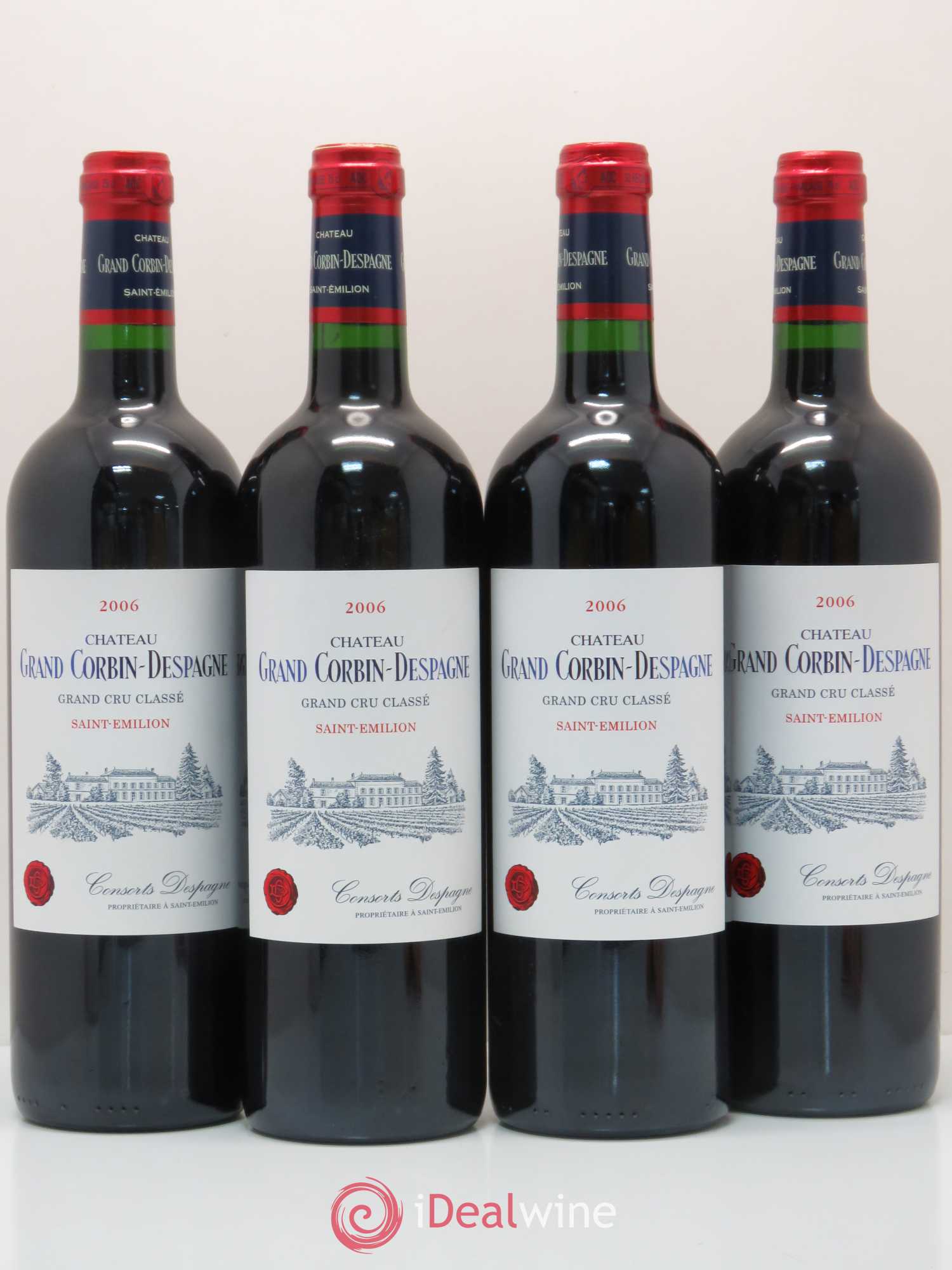 Château Grand Corbin Despagne Grand Cru Classé 2006 - Lot de 4 bouteilles - 0