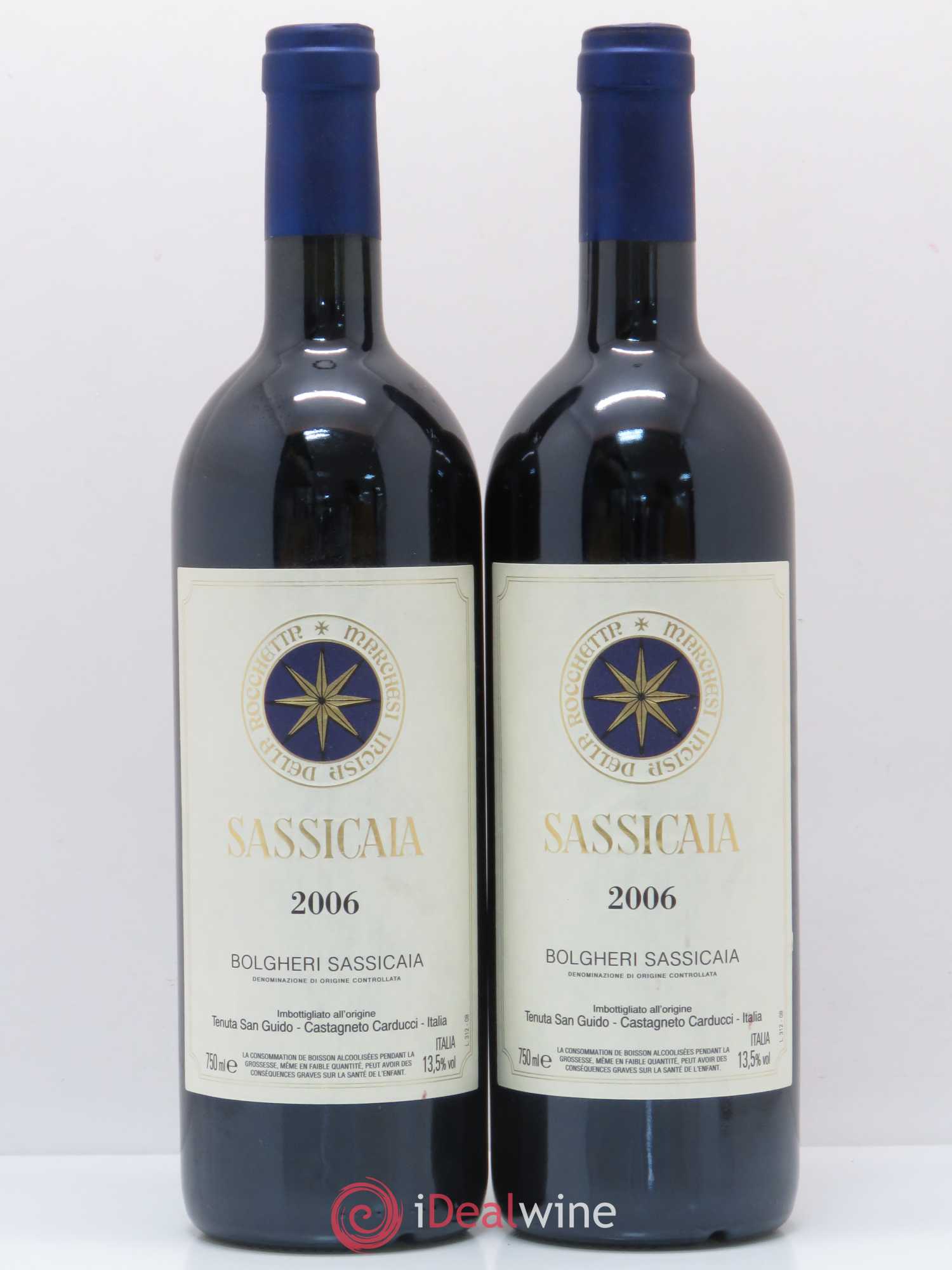 Bolgheri DOC Sassicaia Tenuta San Guido 2006 - Lot de 2 bouteilles - 0