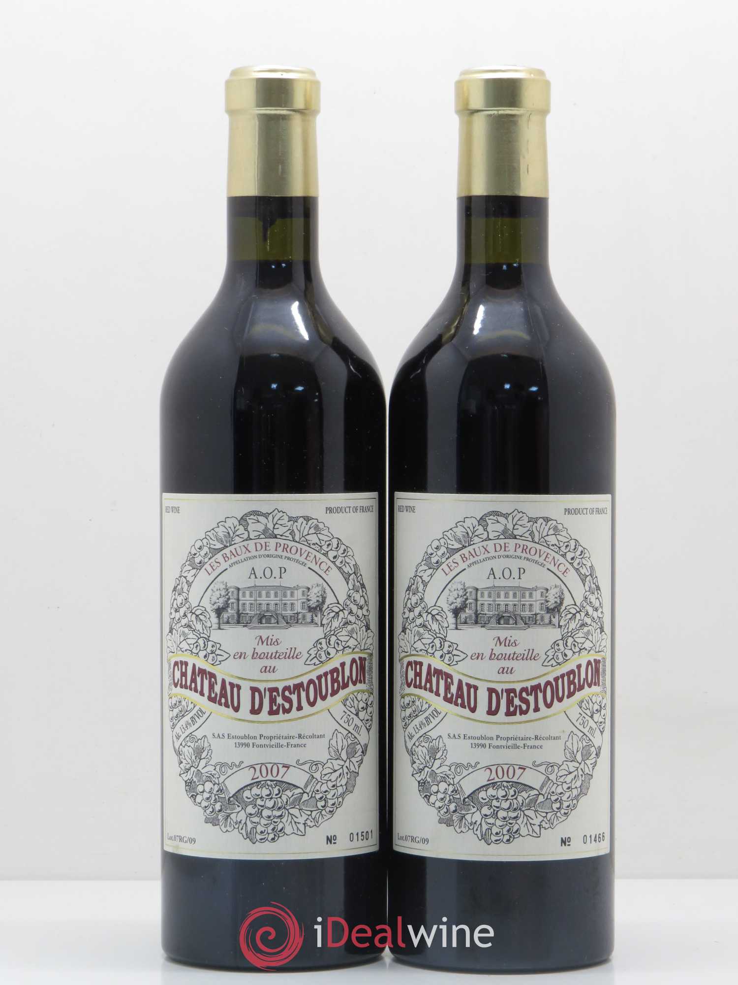 Baux de Provence Château d'Estoublon 2007 - Lot de 5 bouteilles - 2