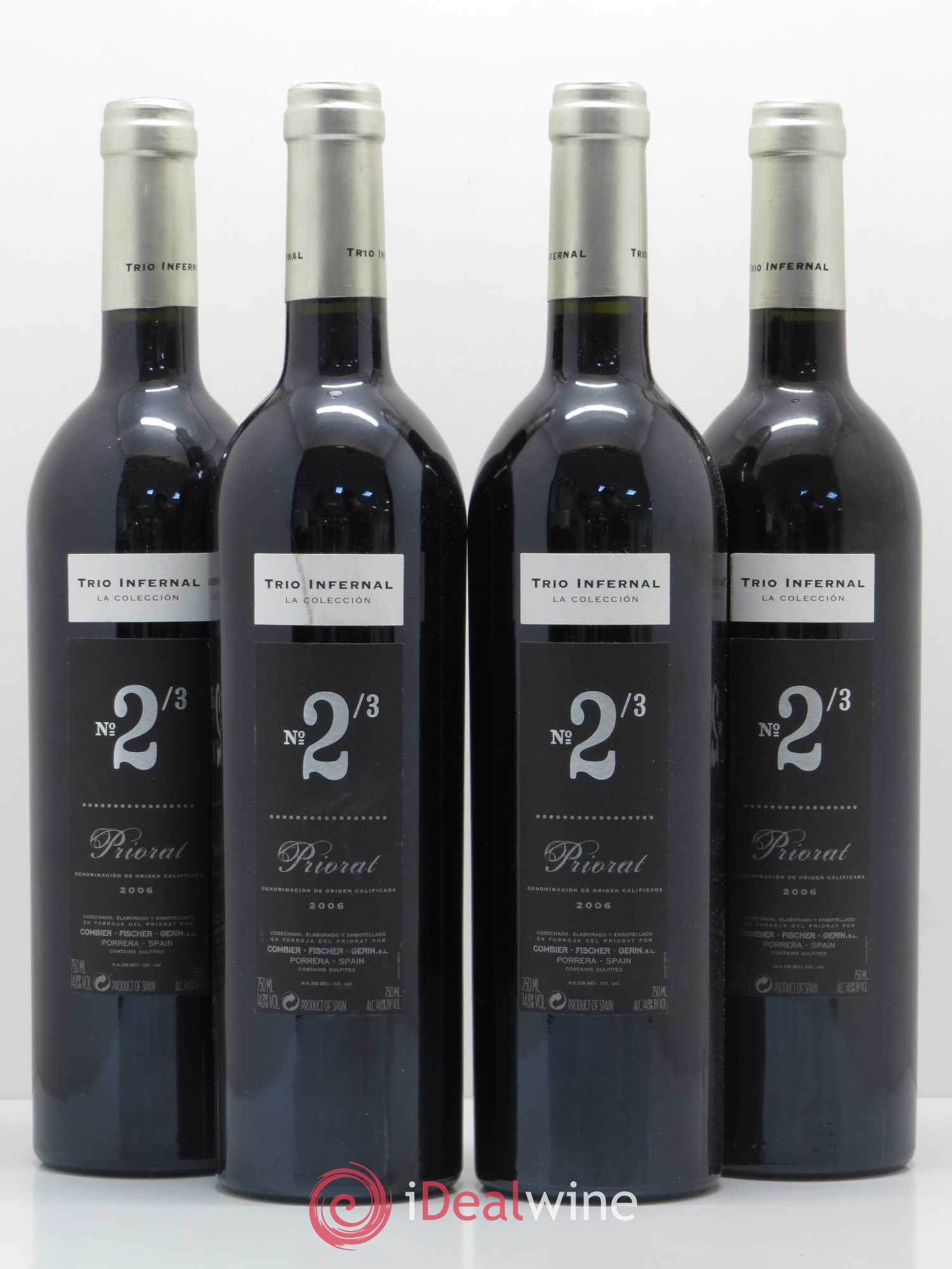 Priorat Trio infernal DOCA N°2-3 Laurent Combier - Peter Fischer - Jean Michel Gerin 2006 - Lot of 4 bottles - 0