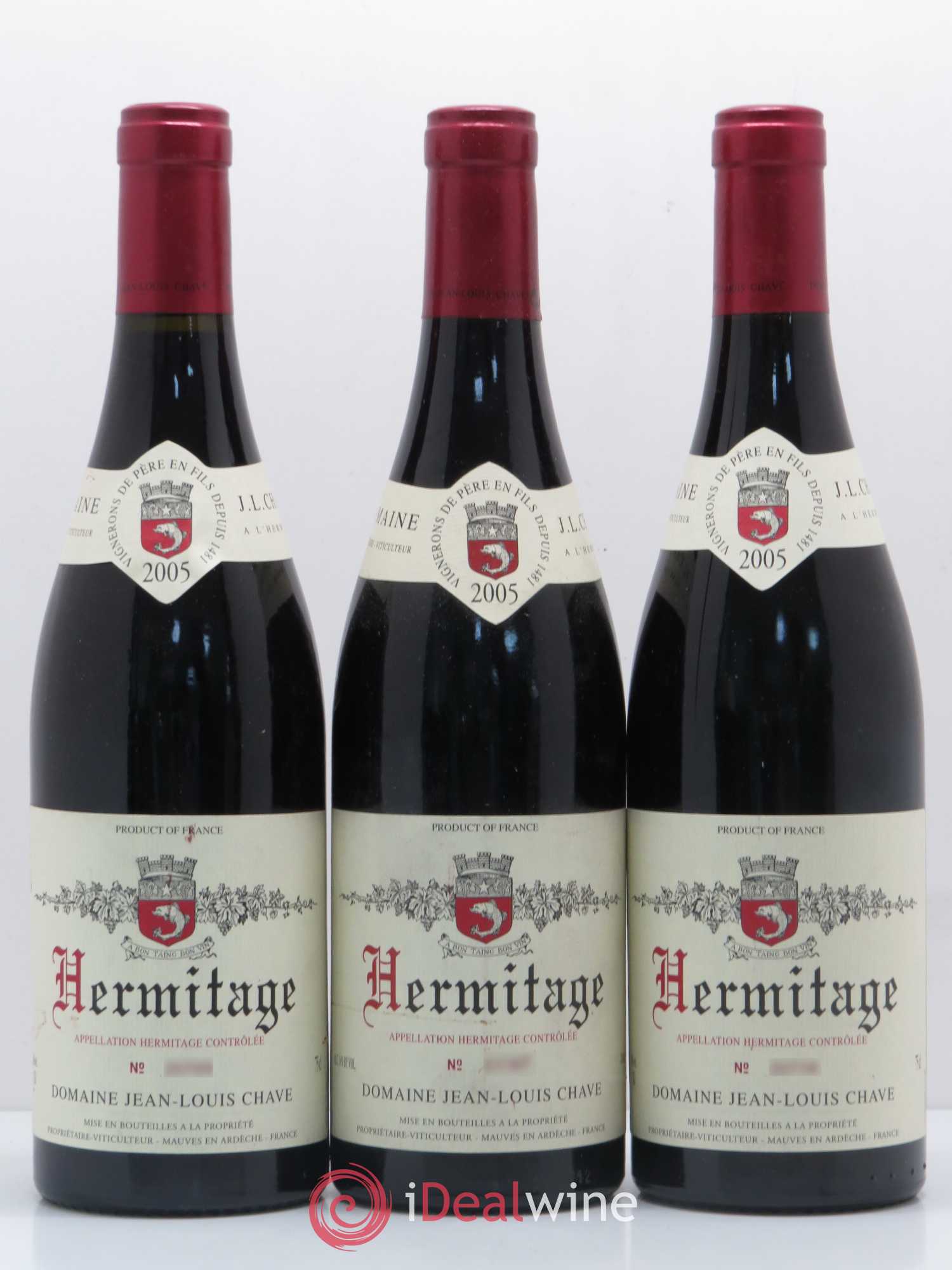 Hermitage Jean-Louis Chave 2005 - Lot de 3 bouteilles - 0