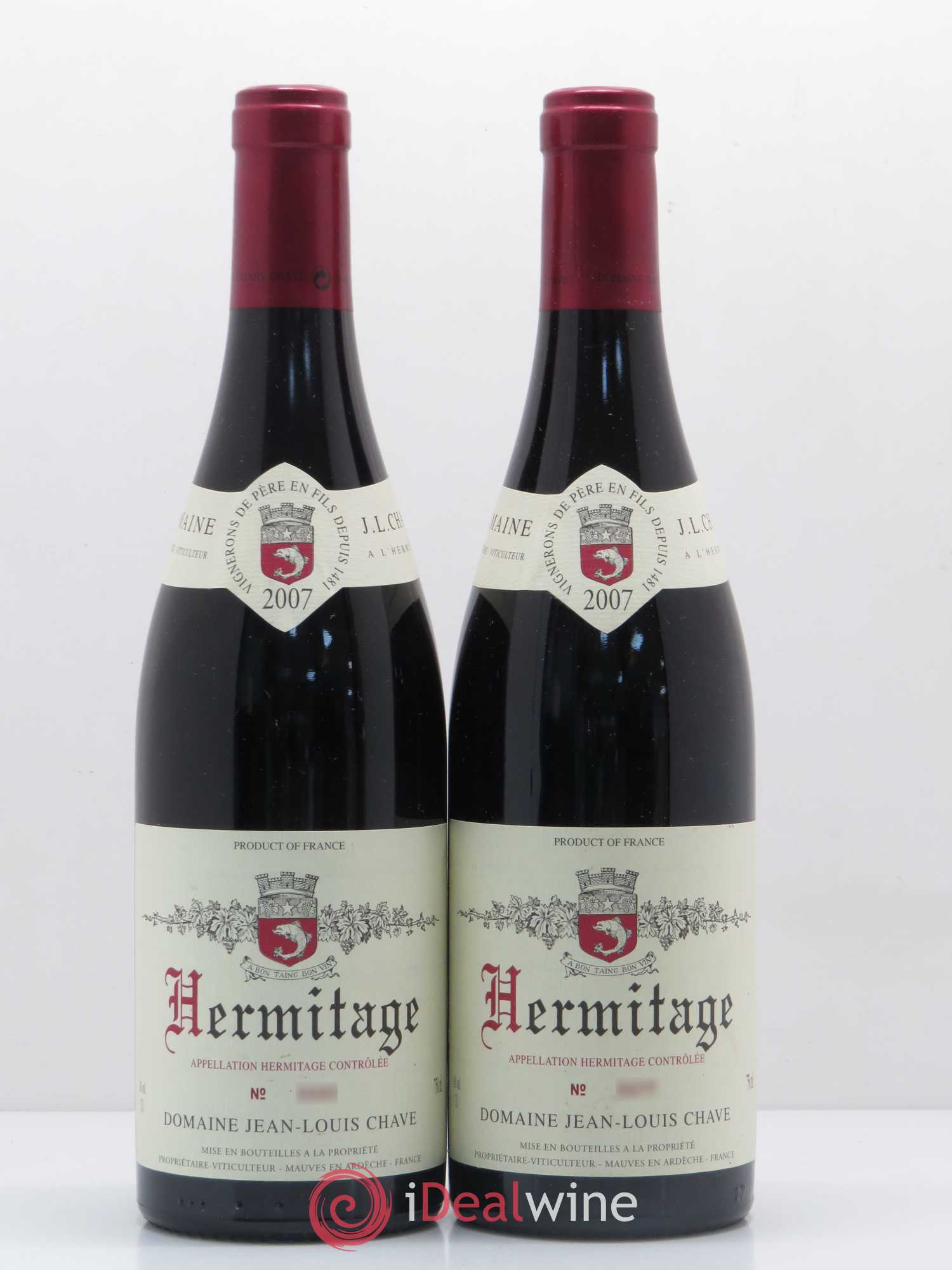 Hermitage Jean-Louis Chave 2007 - Lot de 2 bouteilles - 0