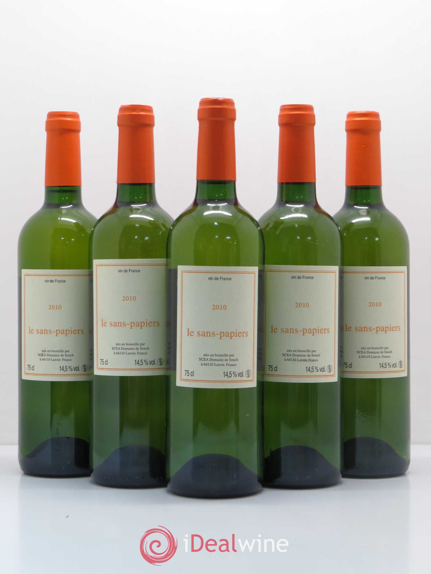 Vin de France Le sans papier domaine de Souch 2010 - Posten von 5 Flaschen - 0