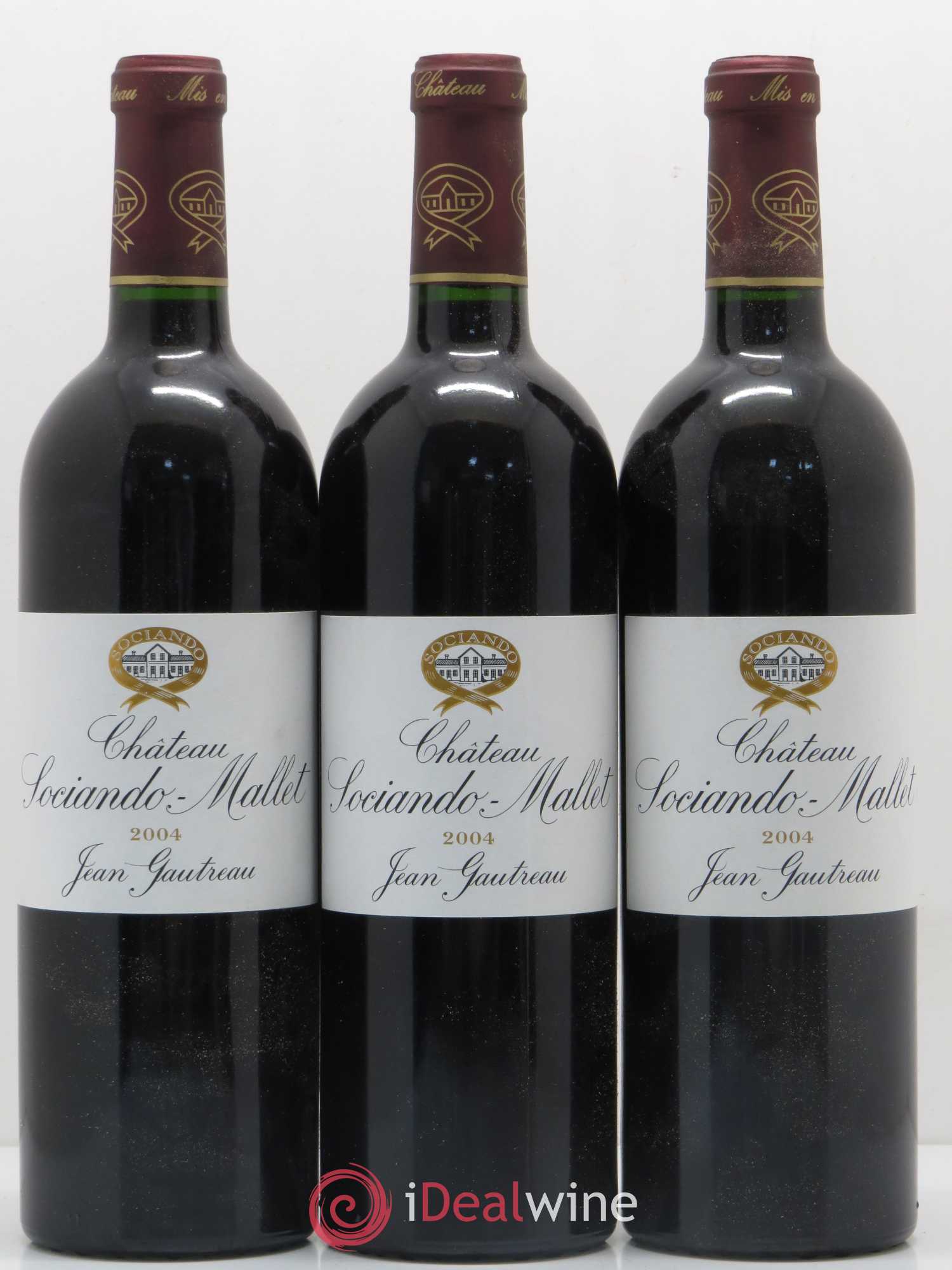 Château Sociando Mallet 2004 - Lot de 3 bouteilles - 0
