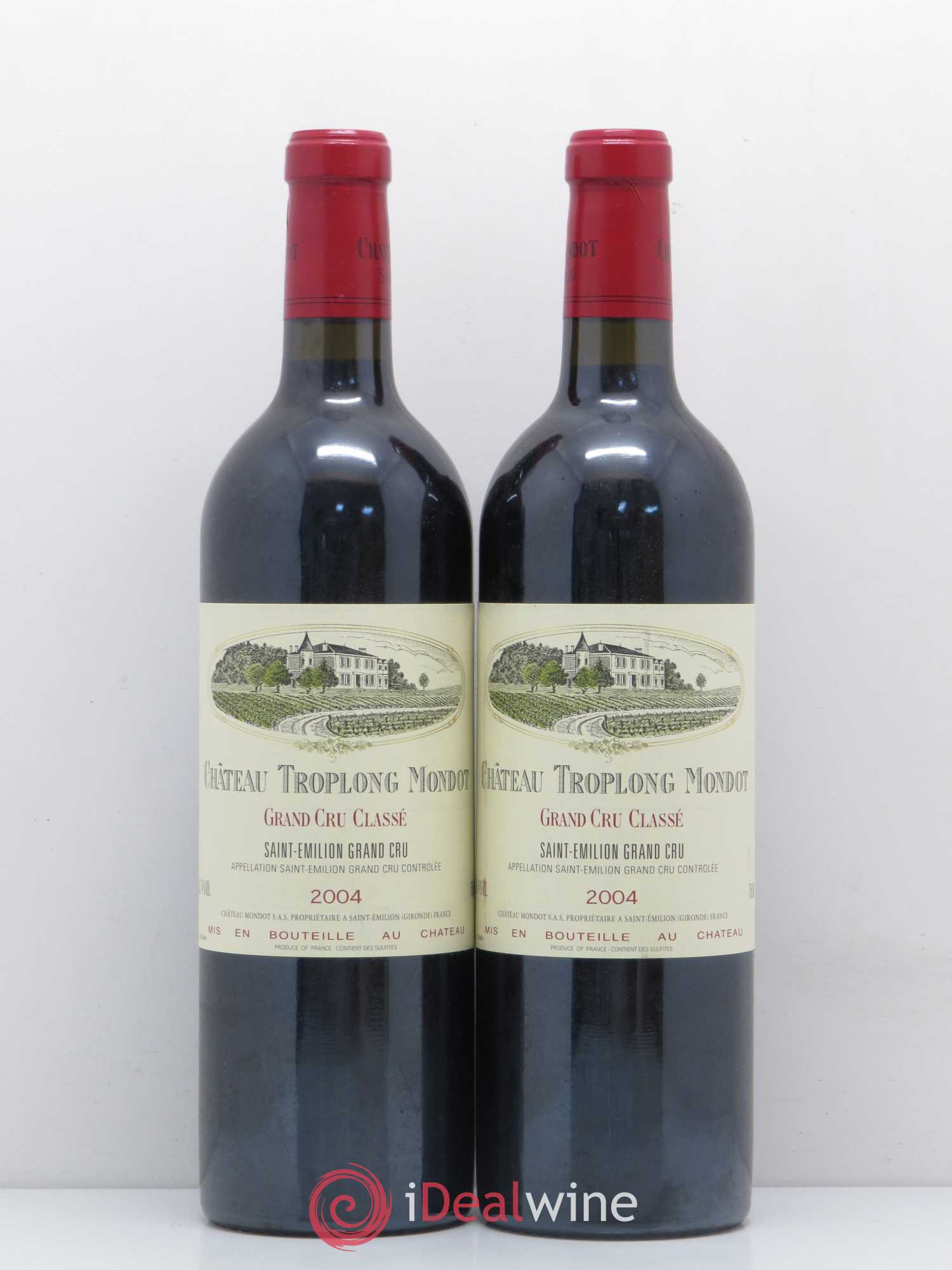 Château Troplong Mondot 1er Grand Cru Classé B 2004 - Lot de 2 bouteilles - 0