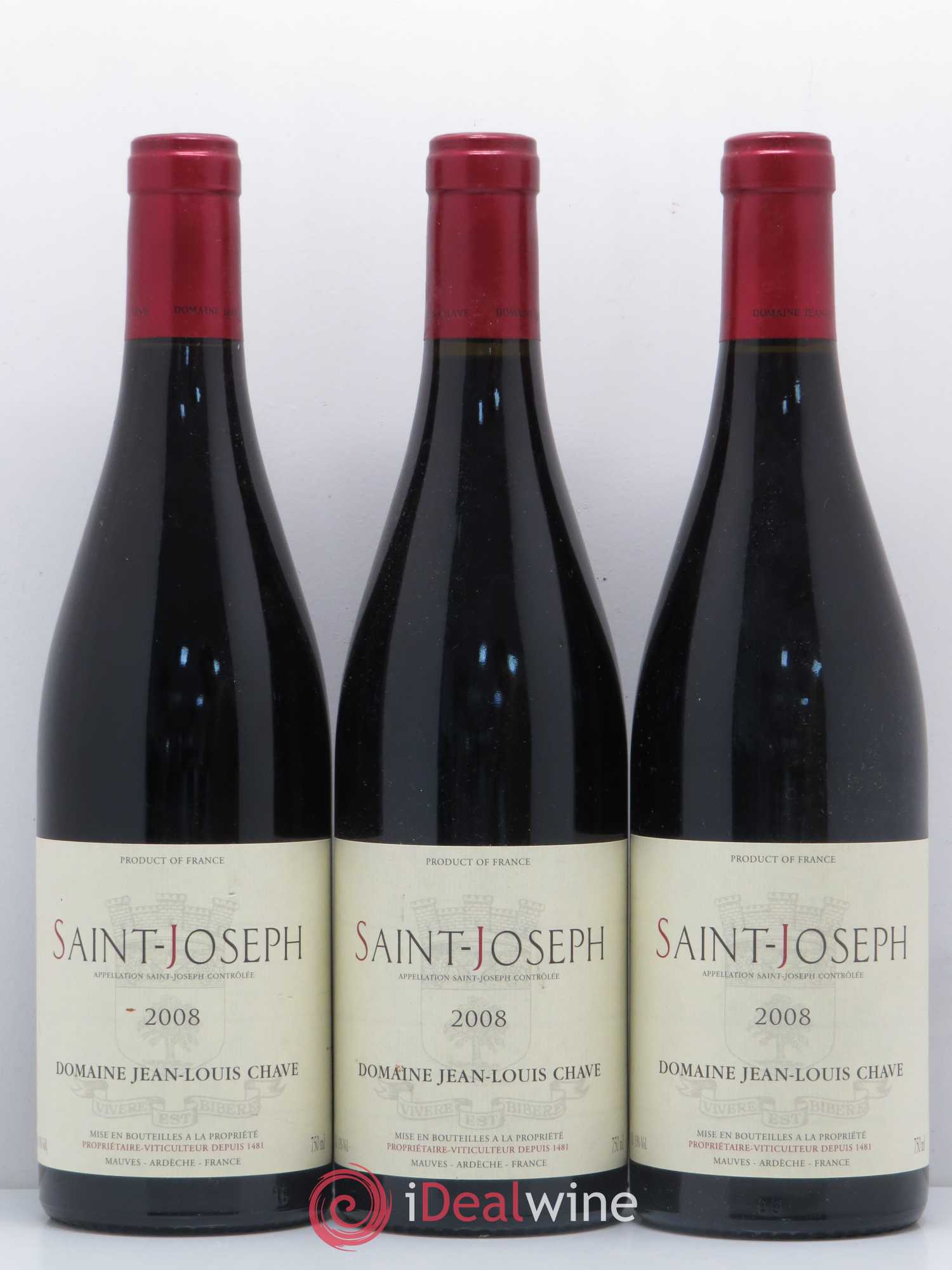 Saint-Joseph Jean-Louis Chave 2008 - Lot de 3 bouteilles - 0
