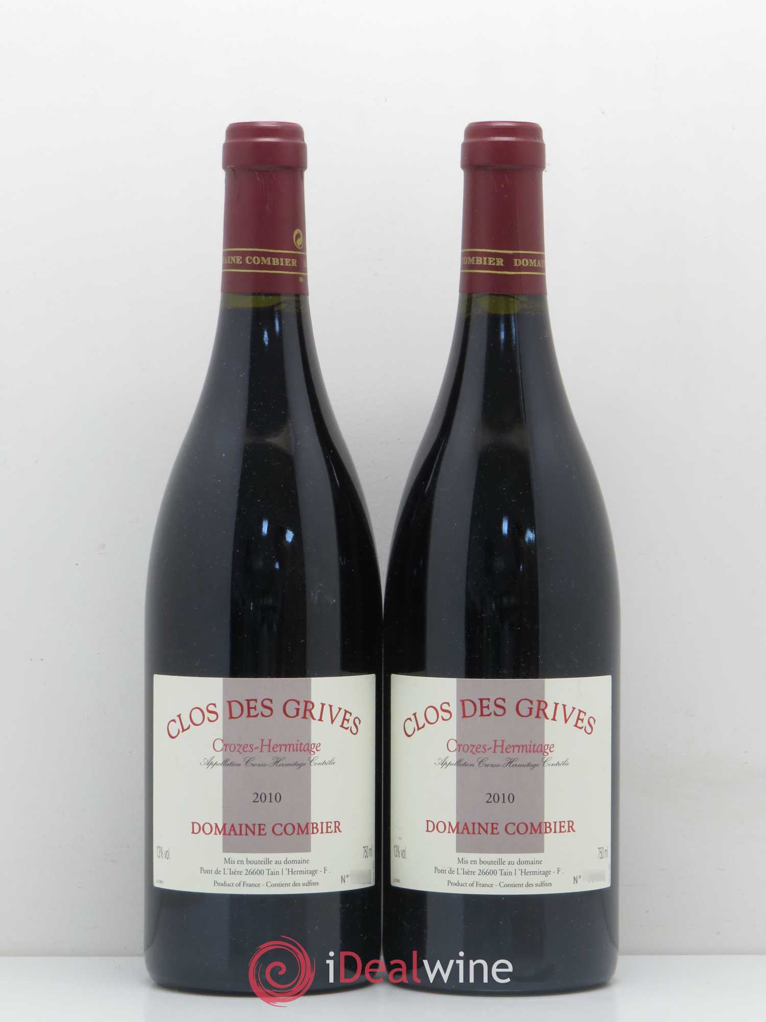 Crozes-Hermitage Clos des Grives Combier 2010 - Lot de 2 bouteilles - 0