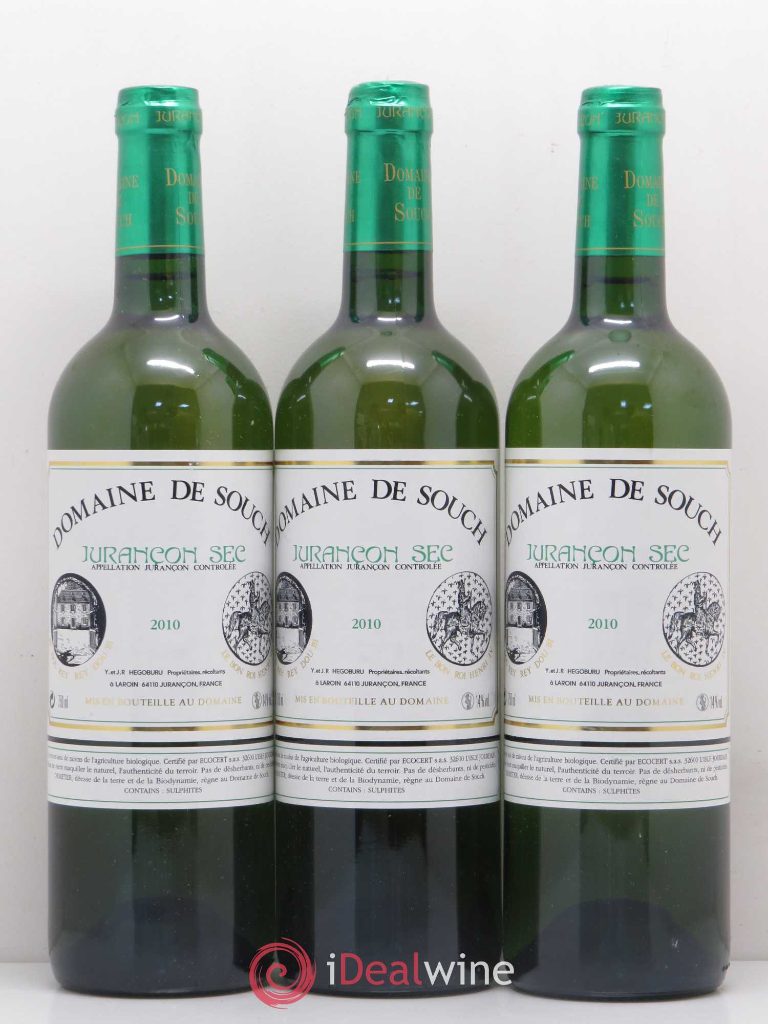 Jurançon sec Souch (Domaine de) 2010 - Lot de 6 bouteilles - 1