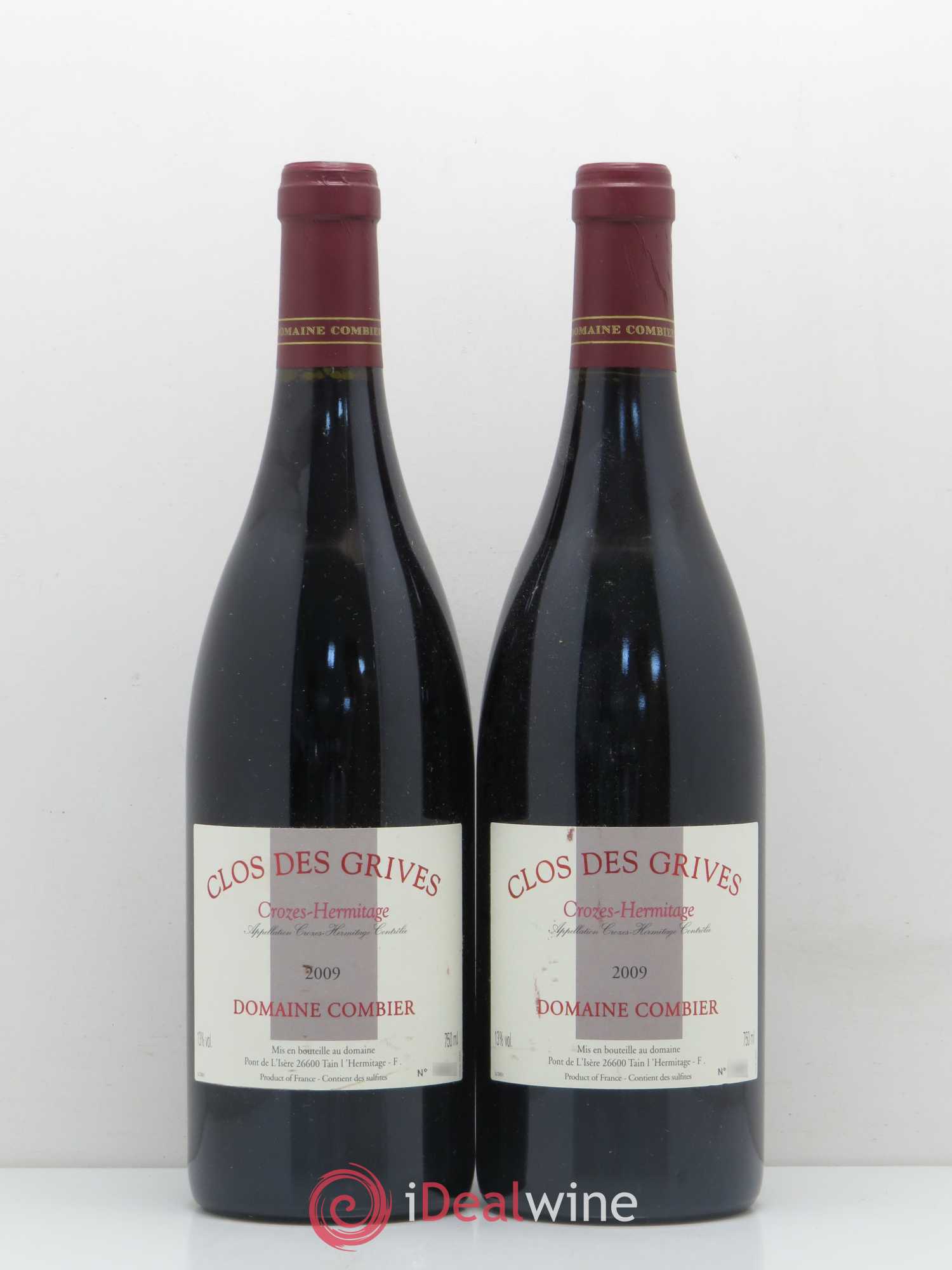 Crozes-Hermitage Clos des Grives Combier 2009 - Lot de 2 bouteilles - 0