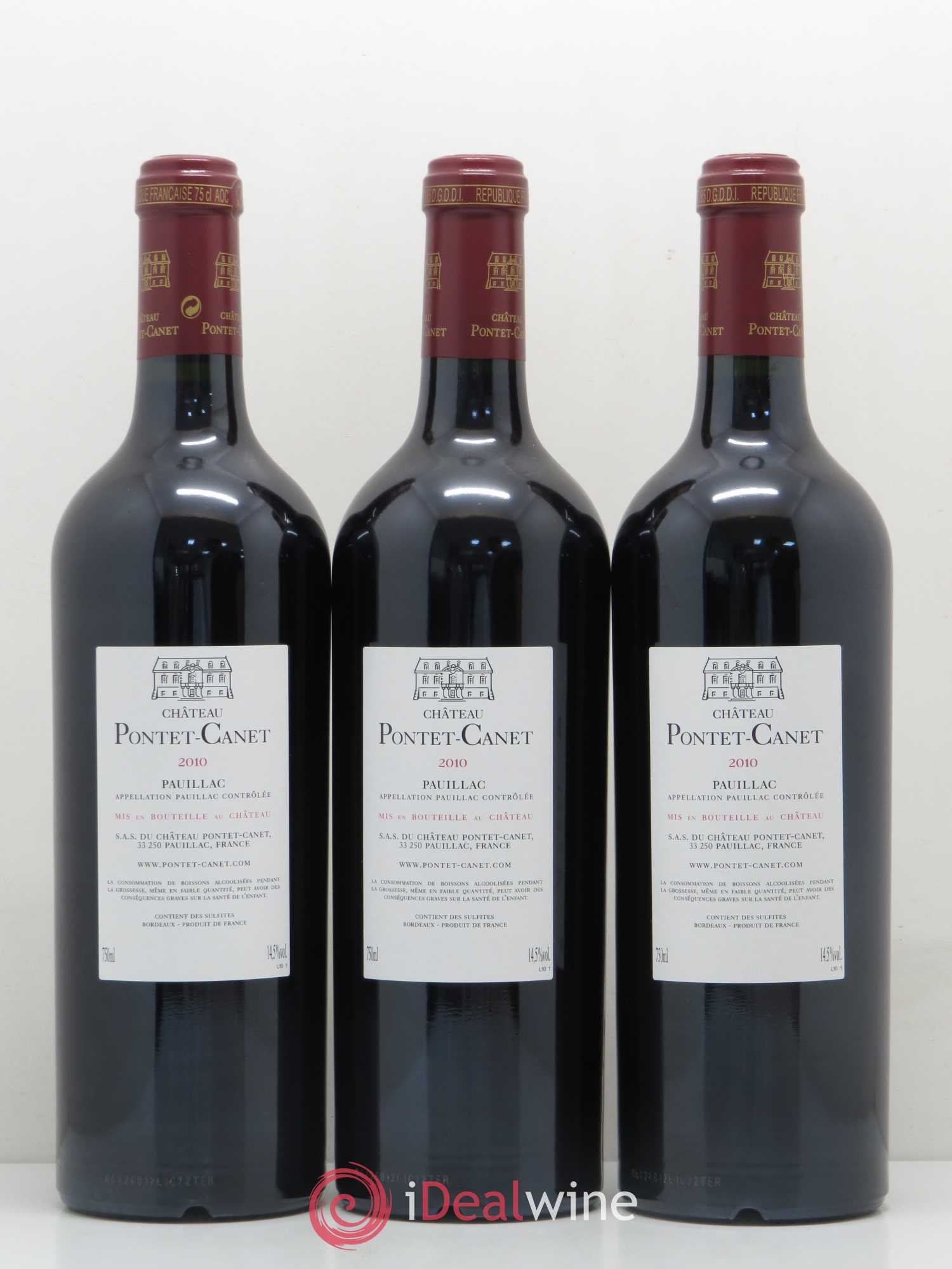 Château Pontet Canet 5ème Grand Cru Classé 2010 - Lot de 12 bouteilles - 6